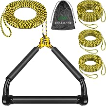 SELEWARE Wakeboard Tow Rope 75ft Adjustable Water Ski Rope with Handle
