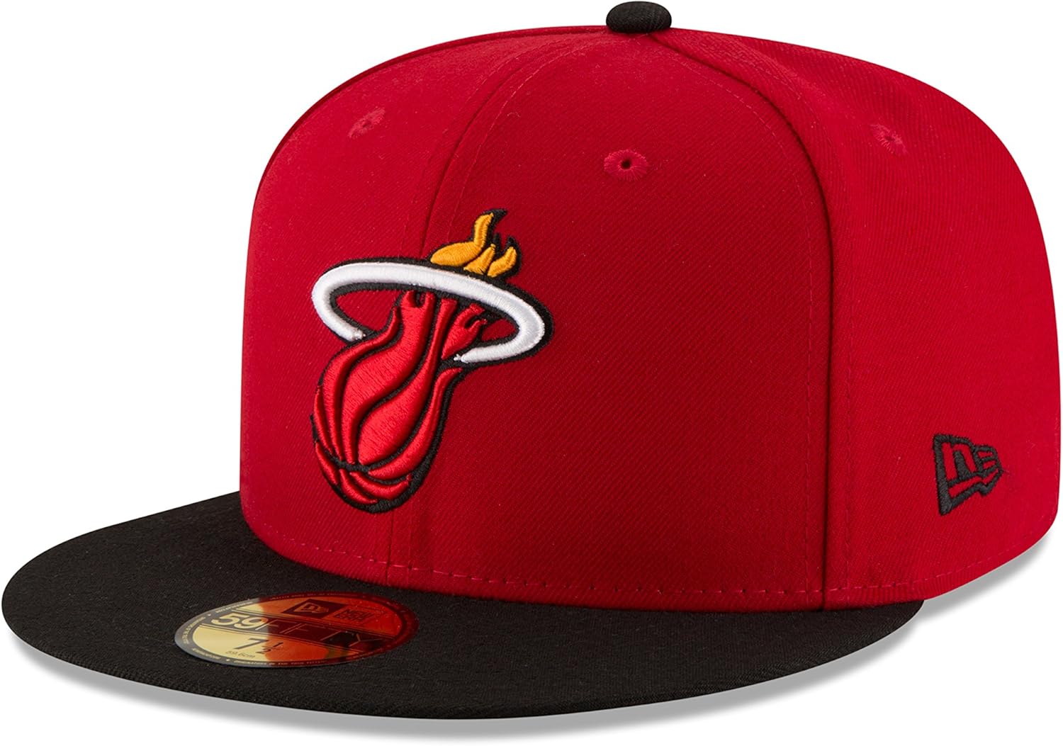 New Era NBA Miami Heat Men's 2-Tone 59FIFTY Fitted Cap, 7.125, Scarlet