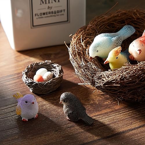 Miniatura 7 de Jetec 30 piezas de accesorios de jardín, figuras decorativas de pájaros, figuras de pájaros en miniatura para jardín, casa de muñecas en miniatura,