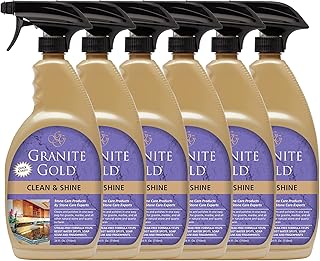 Granite Gold Clean and Shine Spray for Granite, Marble & Other Natural Stone & Quartz Surfaces, 24 Ounce, 6-Pack