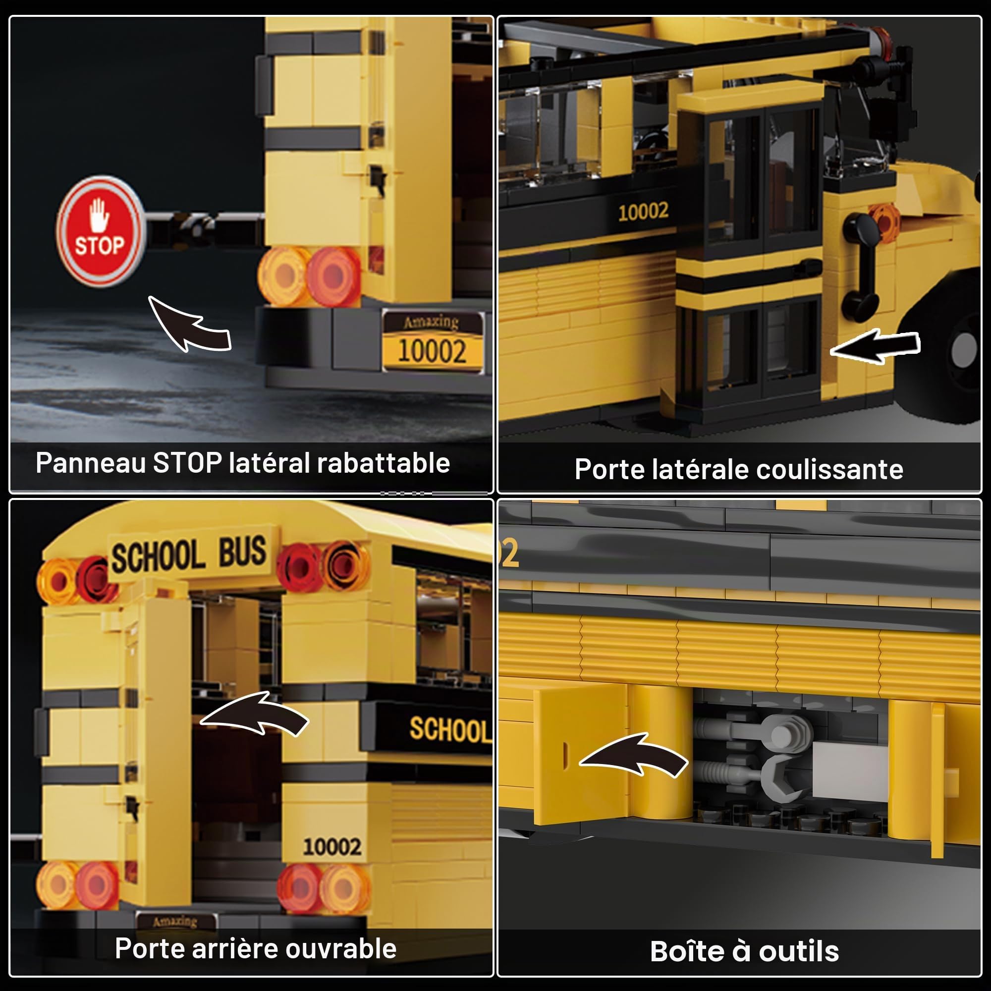 Set de Construction Autobus Scolaire, Modèle Éducatif STEM, Compatible avec Lego, Autobus Jaune de Transport Scolaire, Cadeau pour Adultes et Adolescents 14+, 788 Pièces