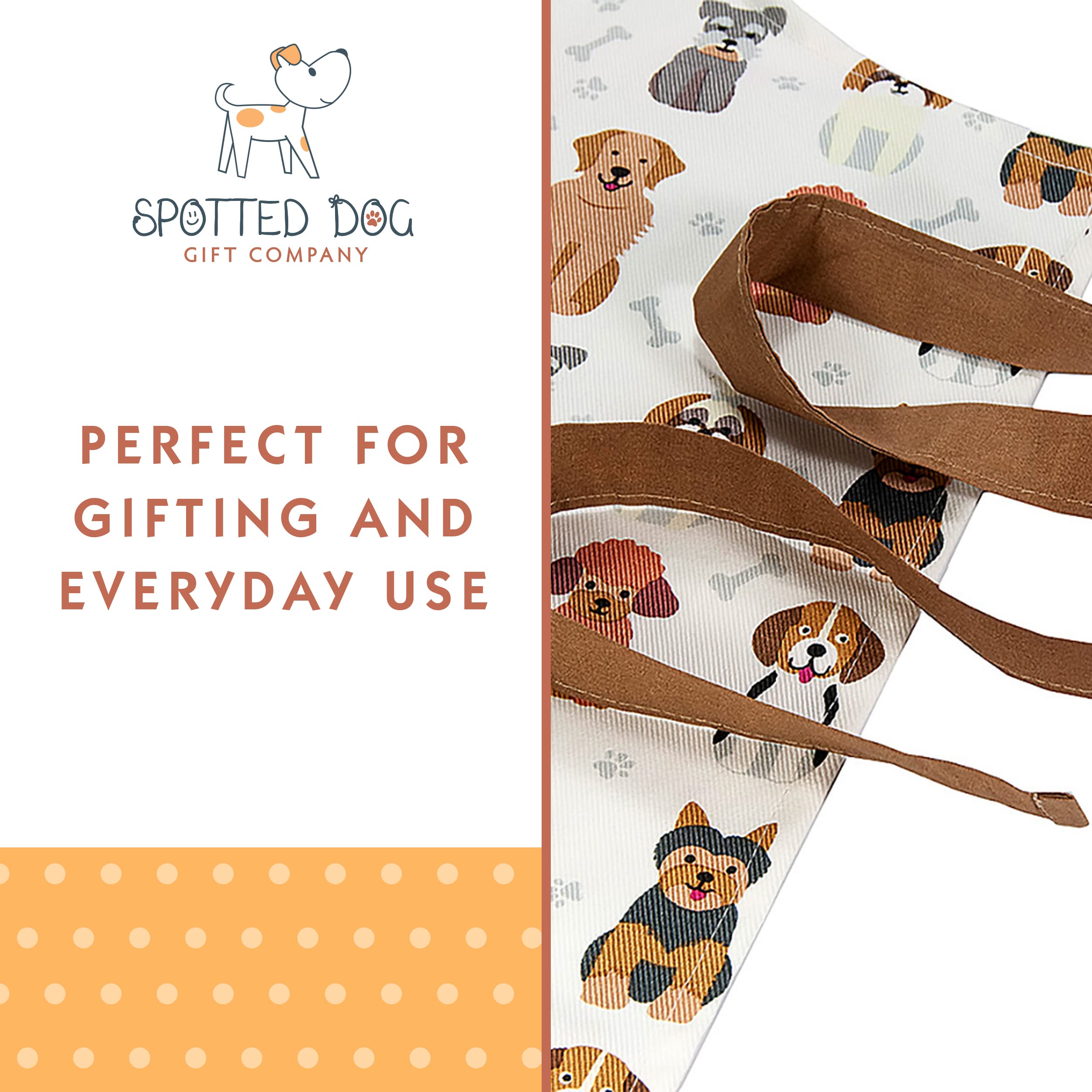 SPOTTED DOG GIFT COMPANY - Fartuch kuchenny - regulowany/kieszeń - pomysł na prezent dla kobiety/kucharki/przyjaciela zwierząt - Śliczne wzory psów