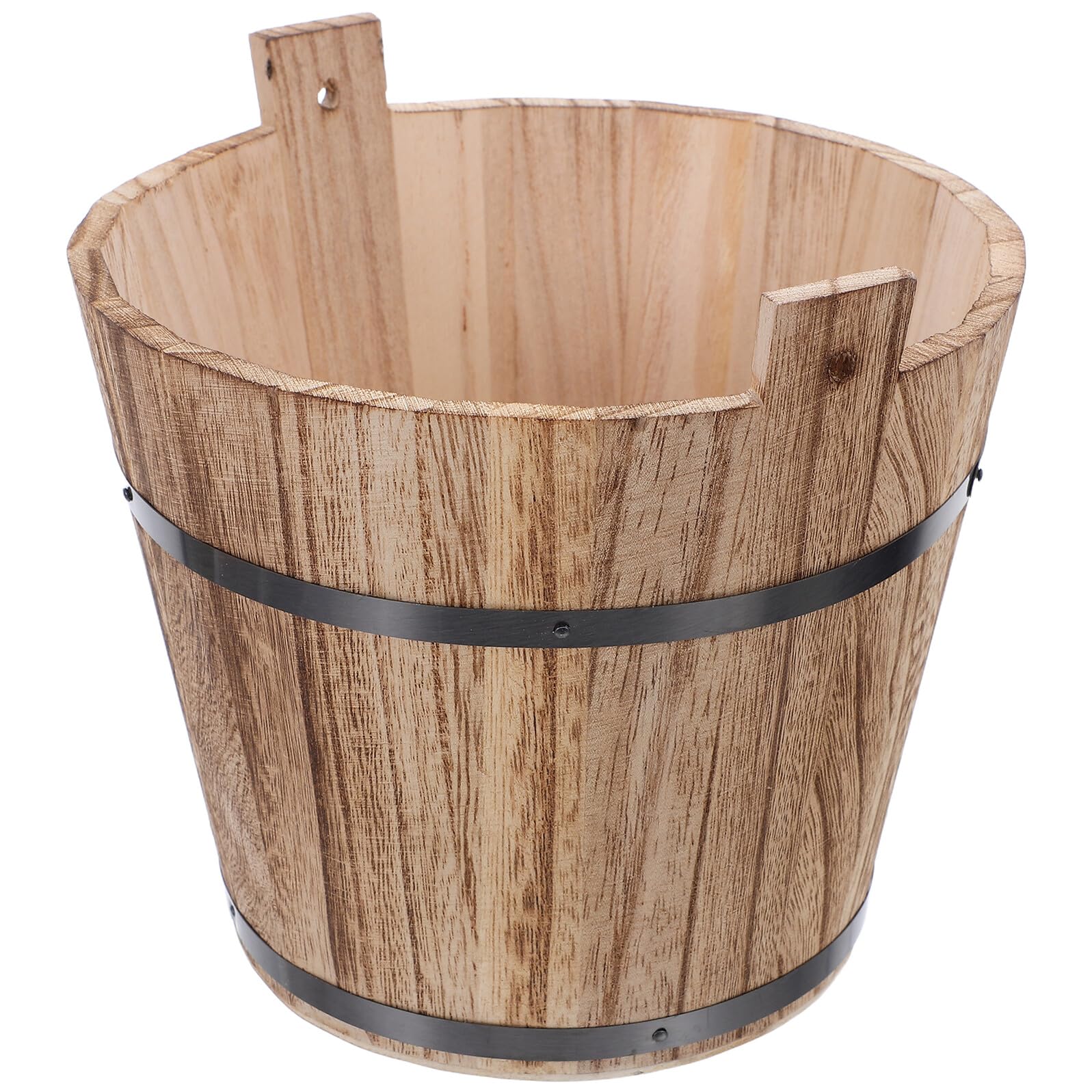 Jardinière en bois aux bords arrondis design rustique chic SHINEOFI