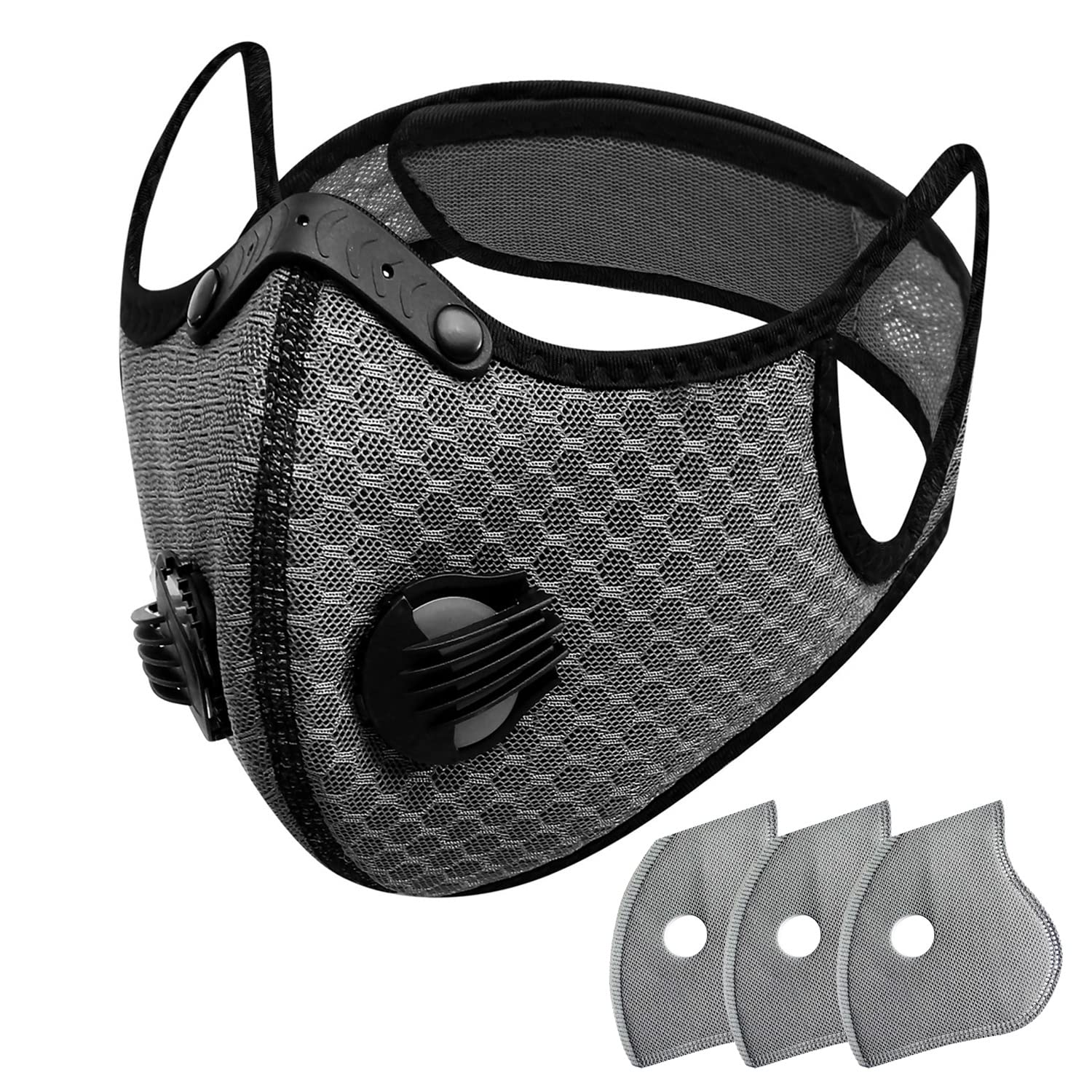 FULIER Dust Face Mask Anti-Fog Outdoor Cool Sports Mask Reusable Face Protection (Dark Grey)