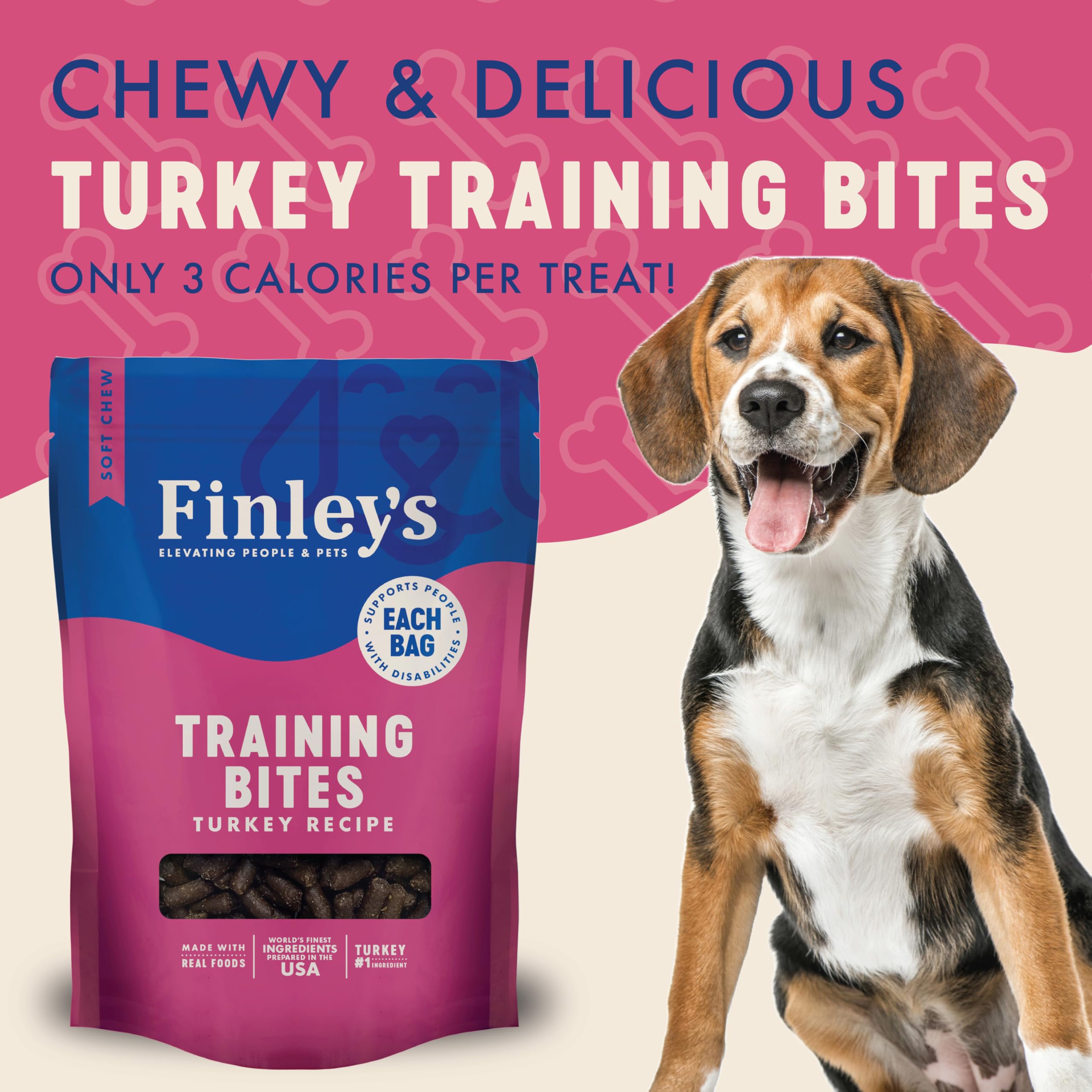 Finley's Dog Training Bites, Soft, Turkey Treats for Puppies and Dogs of All Ages and Sizes, Limited Ingredient, Low Calories, 16oz, 1 Pack - image 3