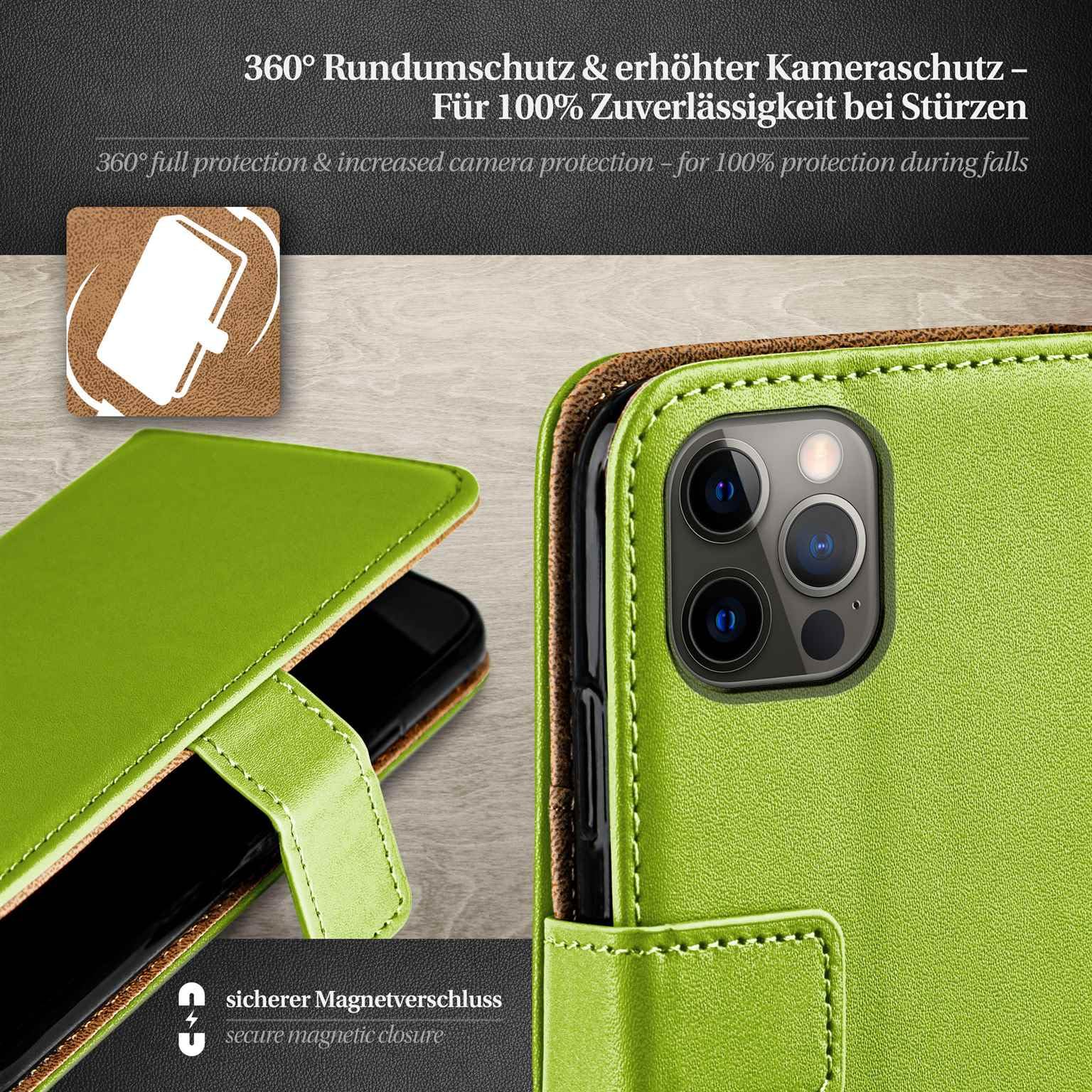 Moex Flip Case Für IPhone 12 Pro Max – Klapphülle Mit 360° Schutz & Magnetverschluss In Grün