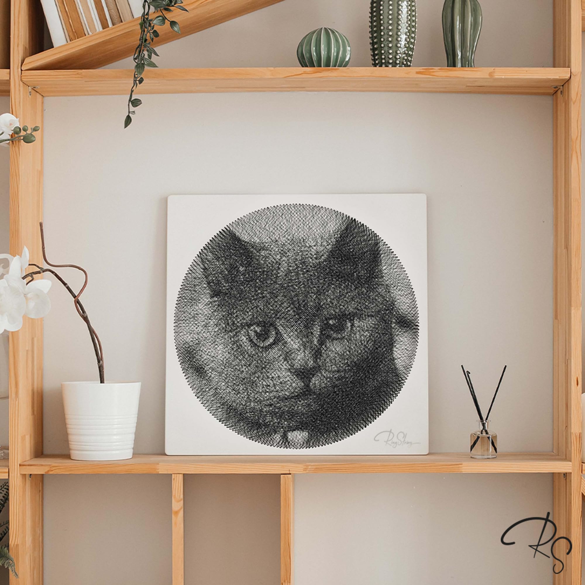 RingString - Kit per lavori artistici con filo DIY | Regalo personalizzato | Il tuo soggetto preferito come ritratto con filo | Motivo a scelta | Quadro (Maxi 50x50 cm)
