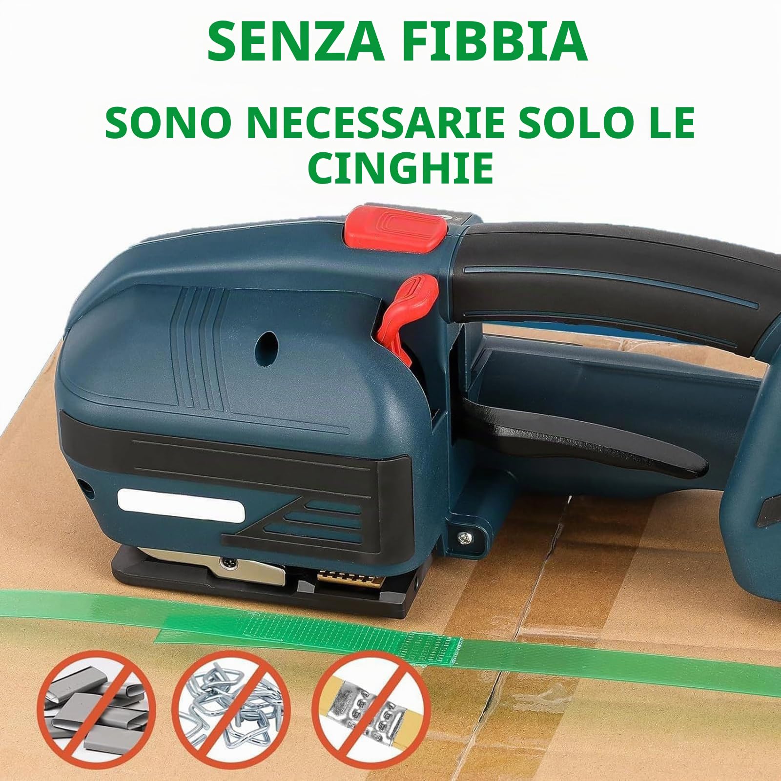 Tendireggia Elettrica, Tendireggia Automatica, Batteria da 4000mha, per Reggiatrice Elettrica Portatile da 1/2in-5/8in PP/Pet con Schermo LCD