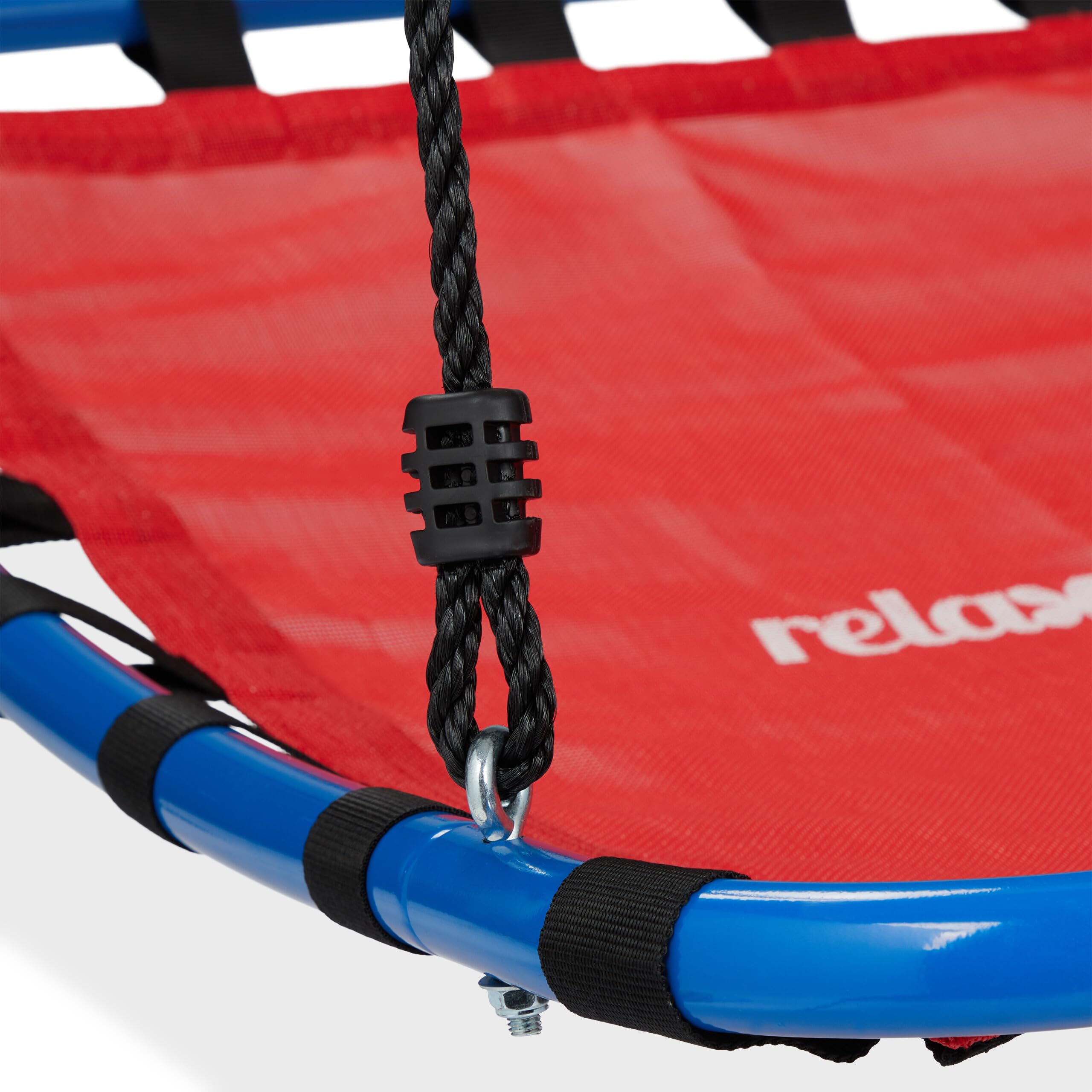 Relaxdays Altalena a Nido per Esterni, Dondolo per Il Giardino, Regolabile, Carico Fino a 100 kg, LP76x103 cm, Rossa Blu