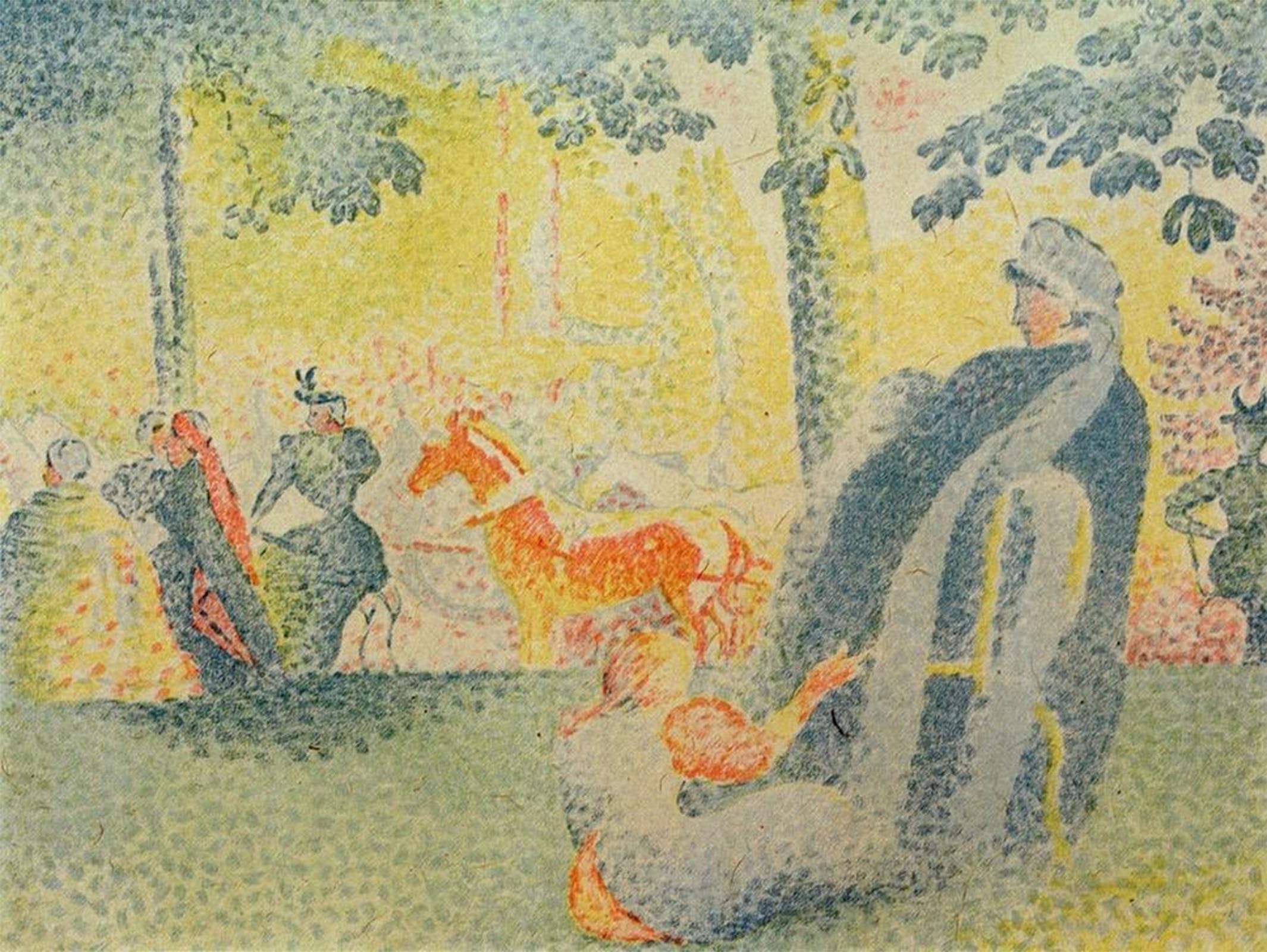 SERENDIPITP Aesthetic Poster Photo Wall Print Retro Picture At the Champs-elysées by Paul Signac Modern Wall Artwork for Home Decor 60x90cm