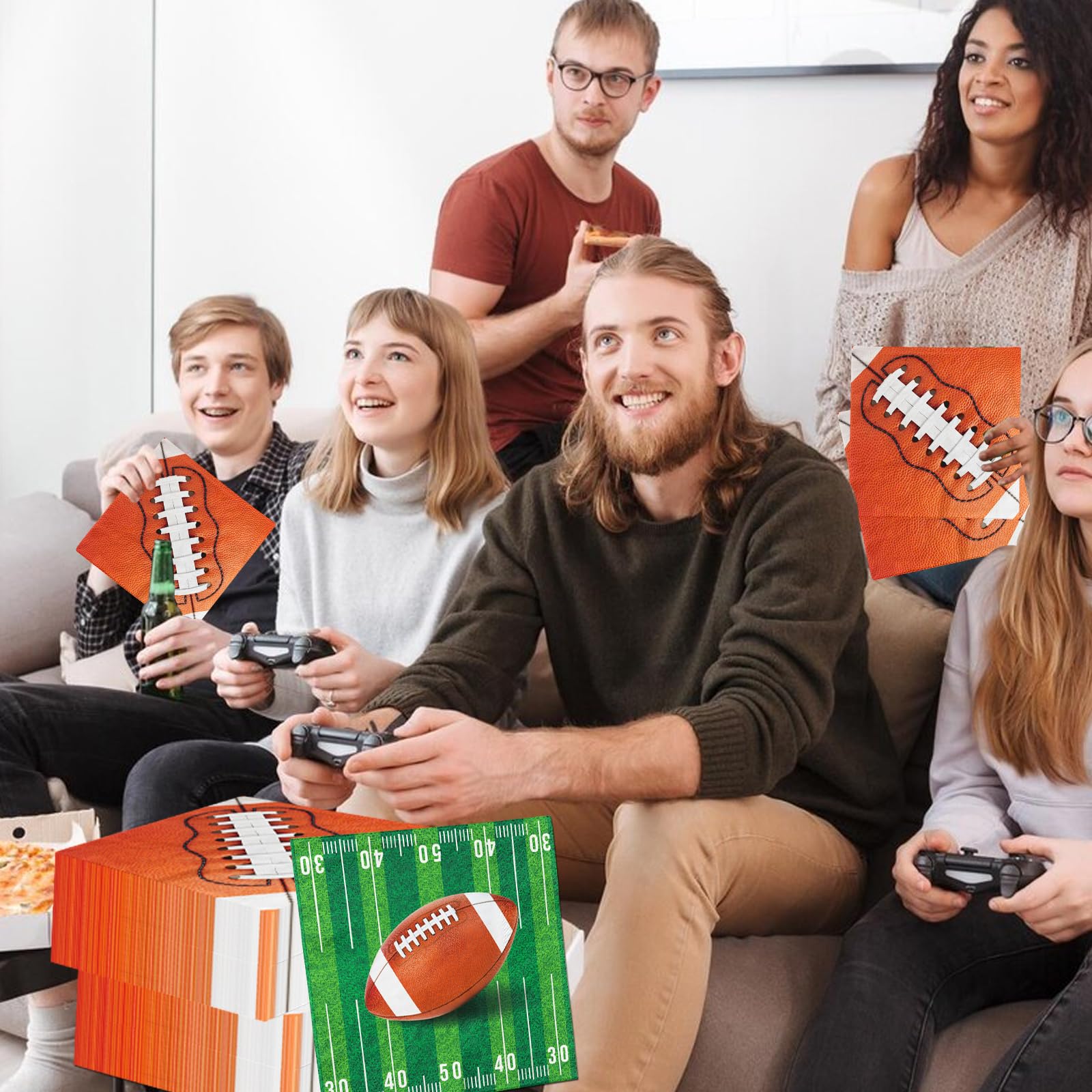 Fußball-Party-Servietten, 100 Stück – Perfekt Für Super Bowl & Sportpartys