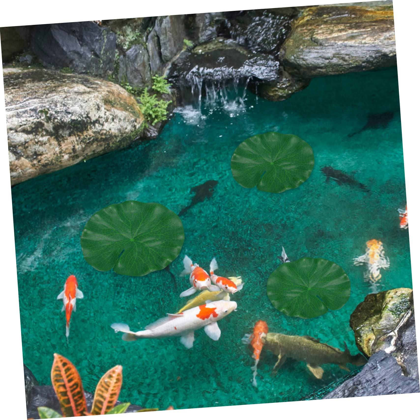 POPETPOP 5 Set Foglia Di Loto Simulata Falso Piscina Partire Piante D'acquario Galleggiante Accessori Per Laghetti Da Giardino Decorazione Dell'acquario Piante Acquatiche Eva 16 Pezzi * 5