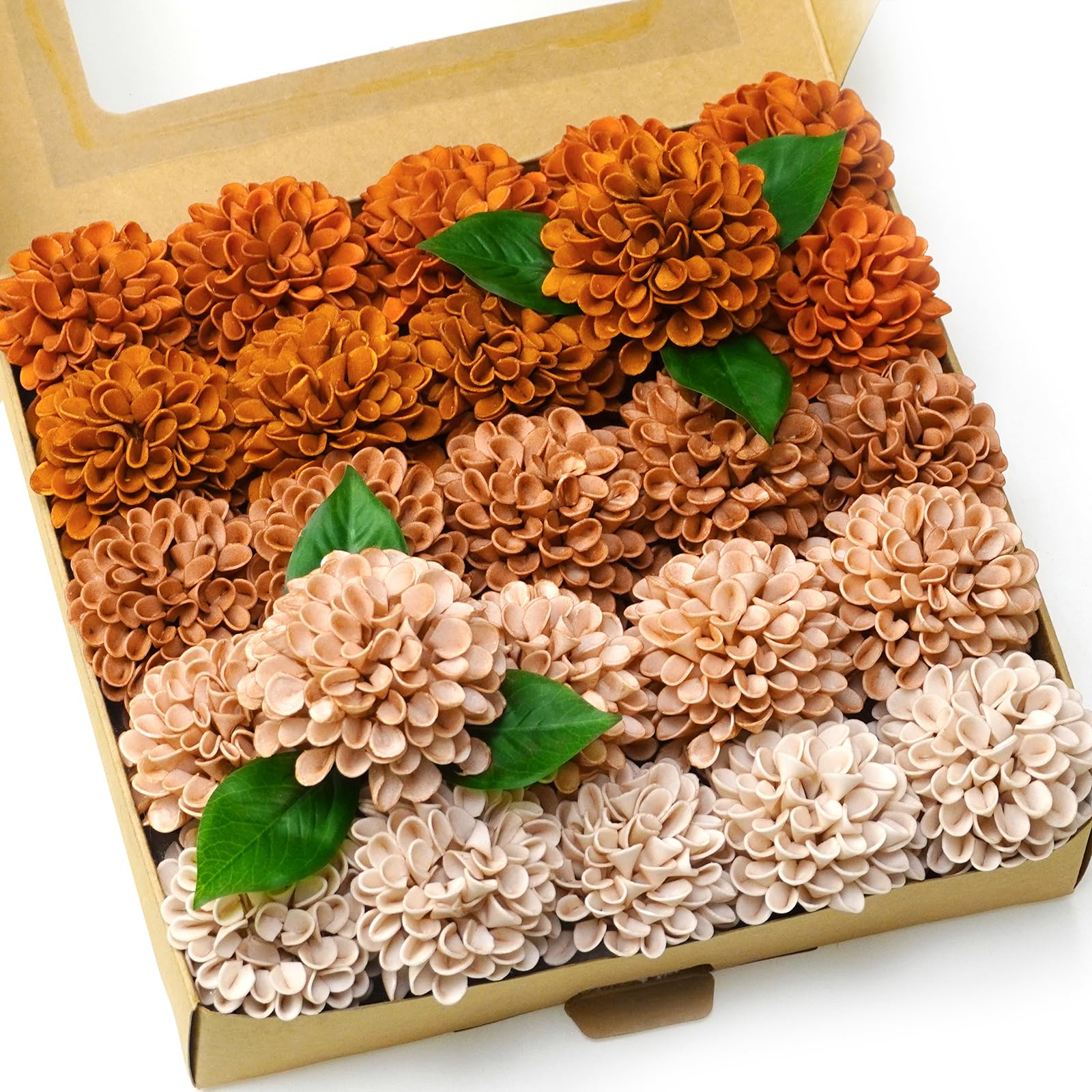 Piklado 25pcs Burnt Orange Dahlia