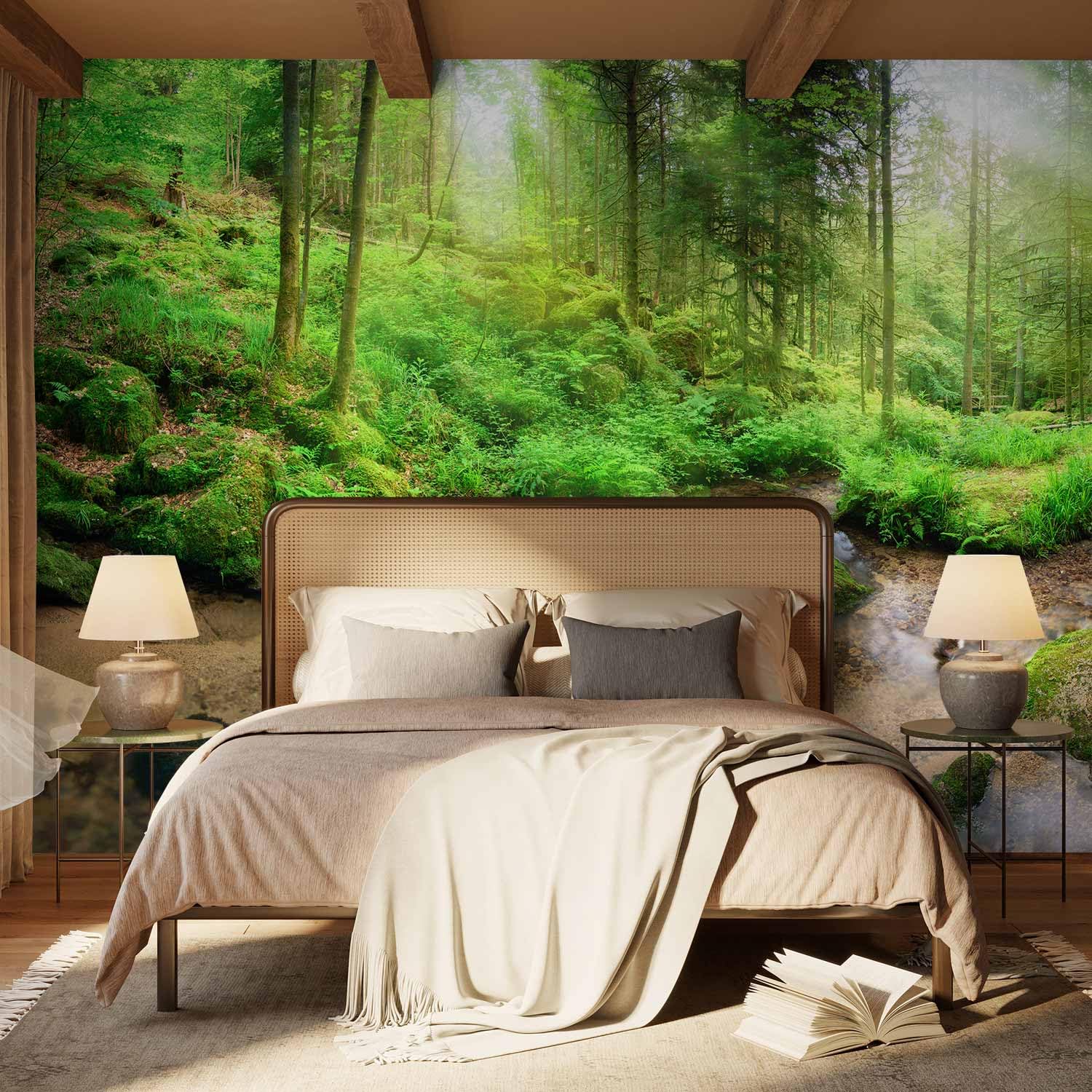murando - Carta da Parati Adesiva Muro per Soggiorno, Foresta, 245x175 cm | Fotomurali Adesivi per Mobili, Stickers Murales, Decorazione da Muro XXL, Poster Giganti da Parete, Natura