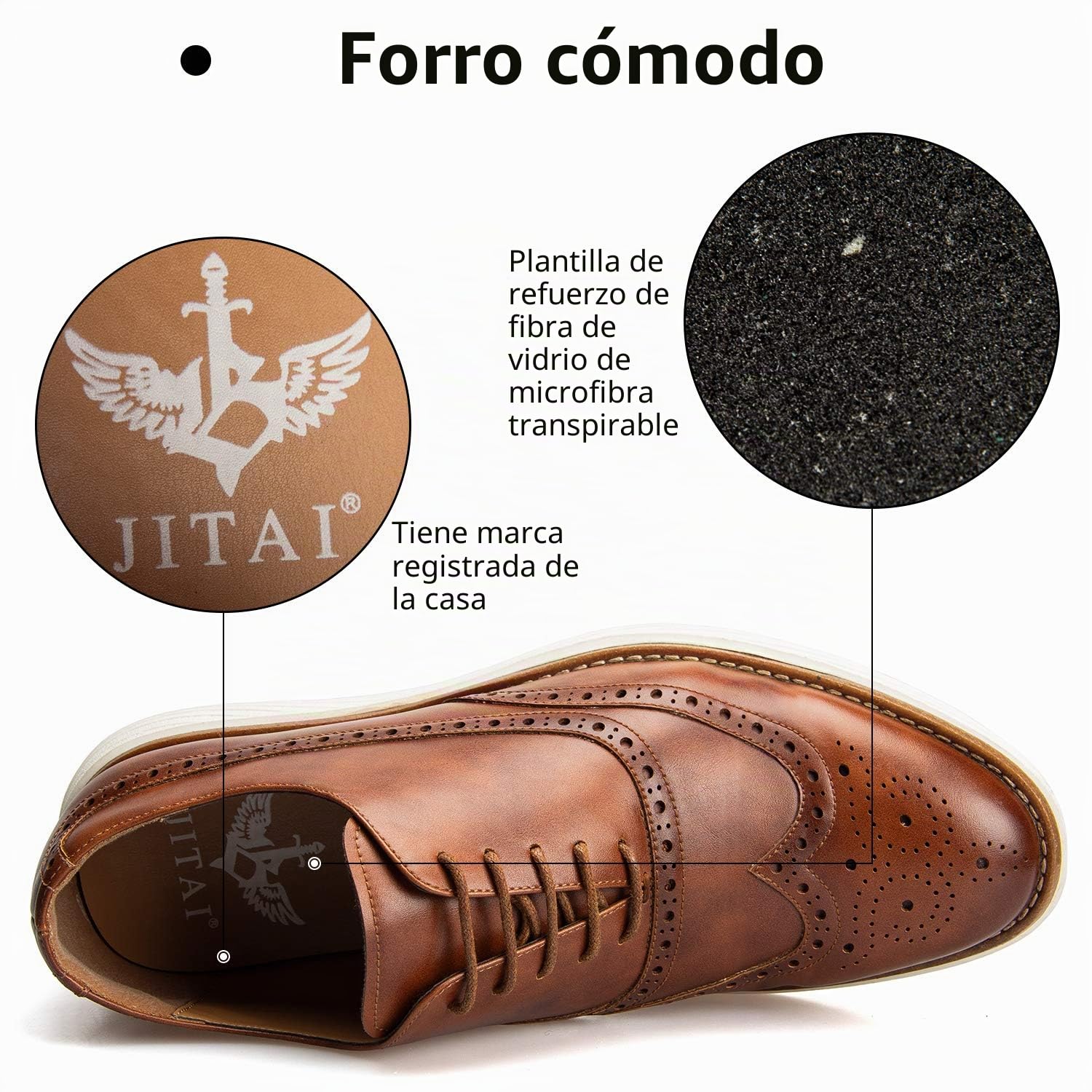 JITAI Men Oxfords Shoes Zapatos de Vestir Casuales para Hombres Zapatos de Moda Ligeros con Cordones