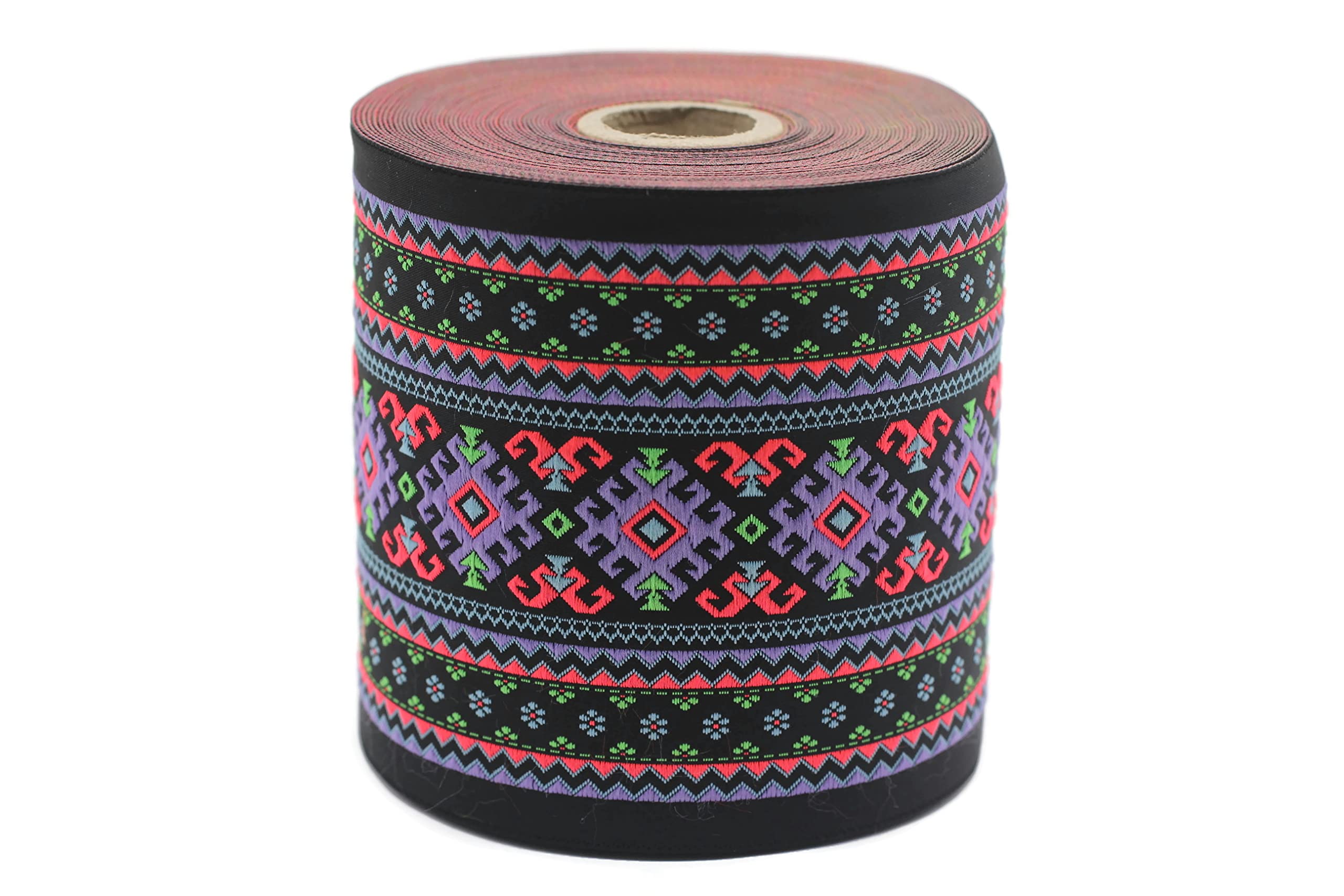 10 mètres de ruban jacquard de style Violet Neigeux des rubans de tissu pour artisanat 100mm