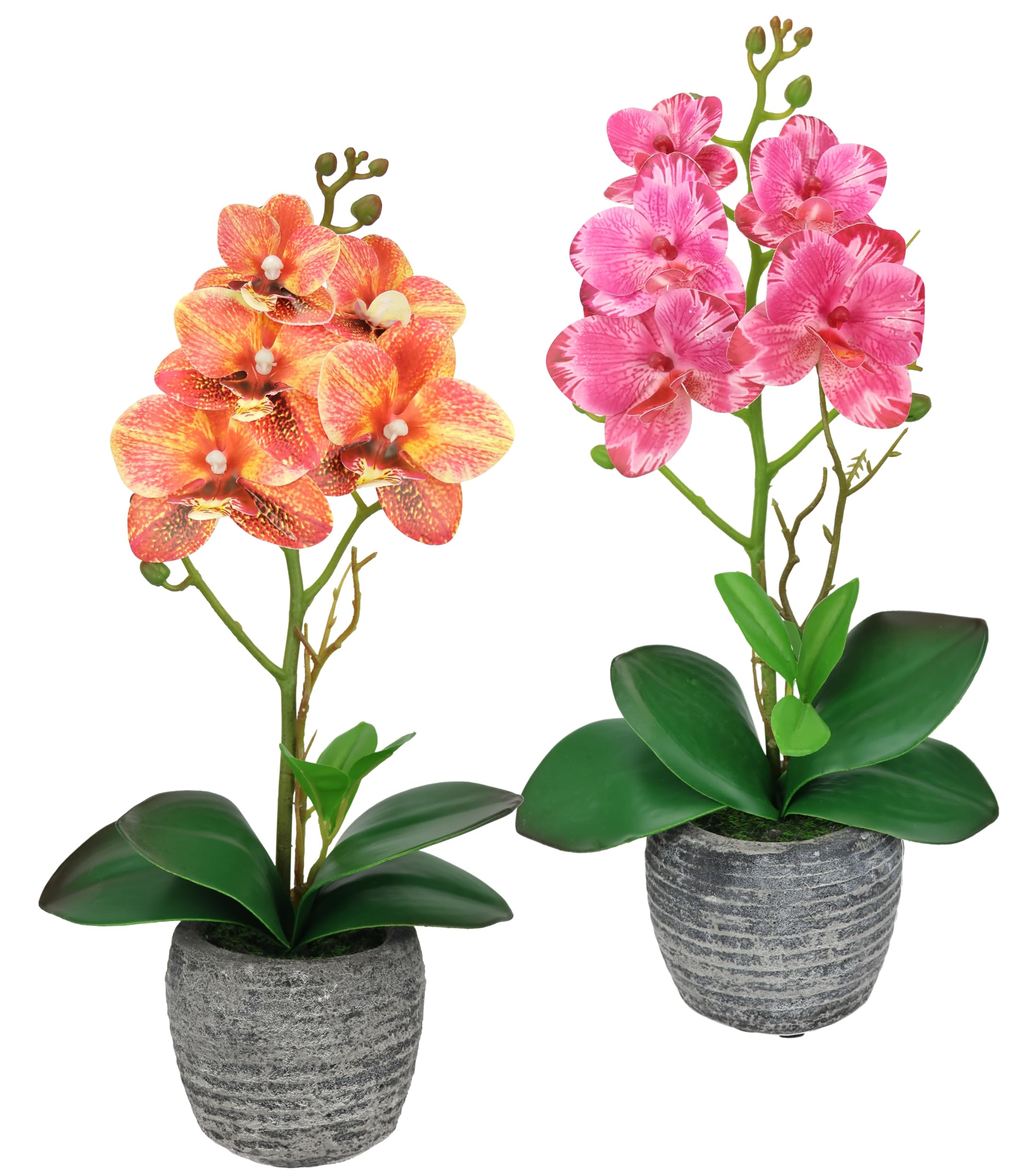 Louis Maes Kunstbloemen Azalea - in pot - wit/roze - H25 cm | Fun en Feest