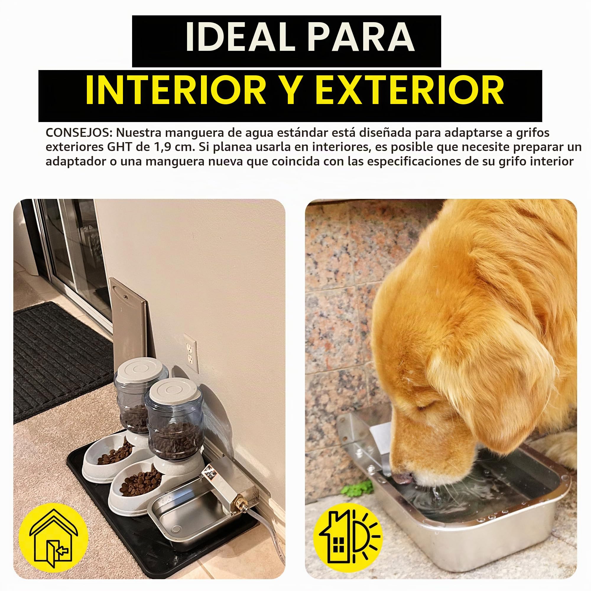 Dispensador automático de agua para perros para exteriores