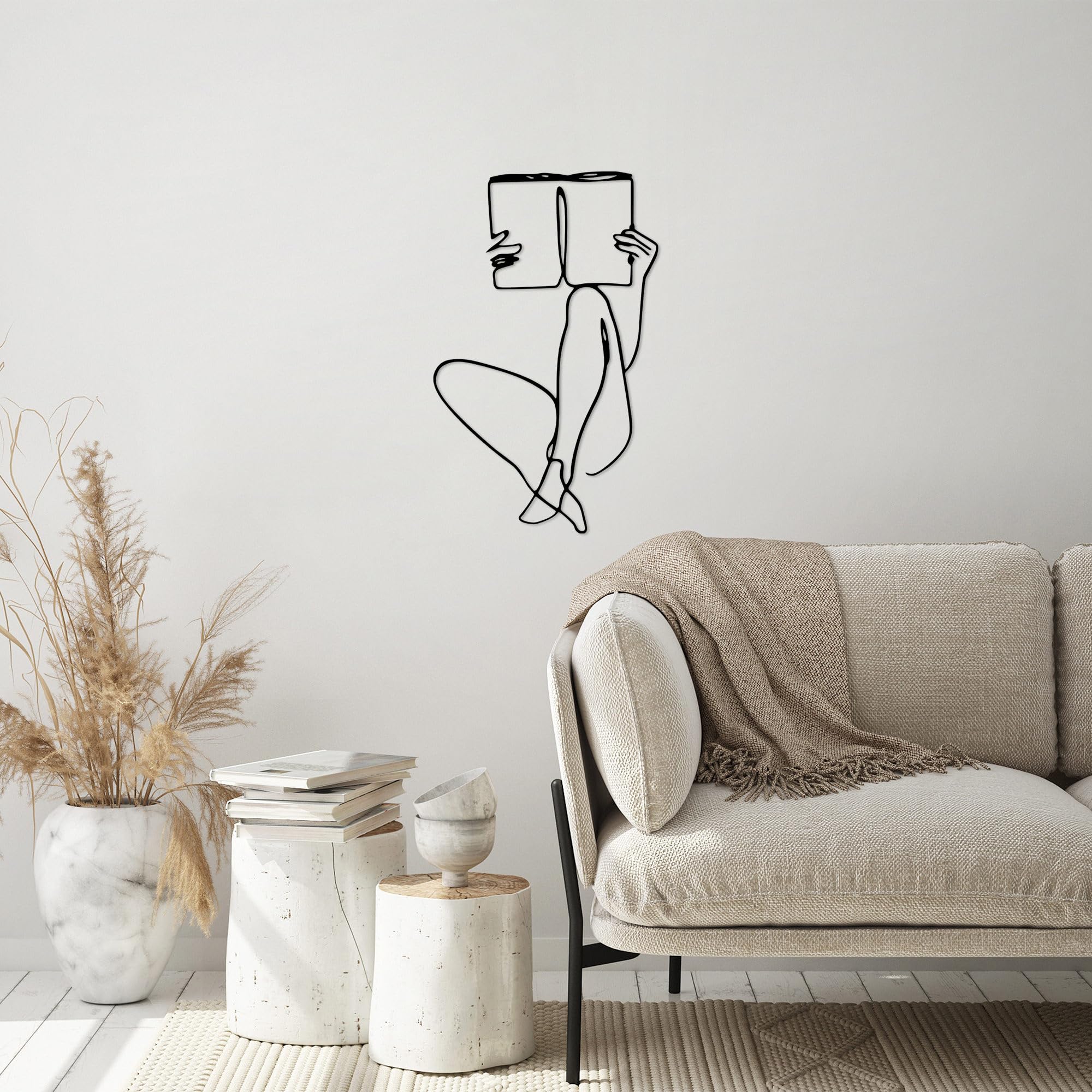 Hanah Home Elegante accessorio decorativo da parete in metallo, 43 x 70 cm, 100% metallo, spessore 1,5 mm, perfetto per decorazioni moderne per la casa e arte da parete unica
