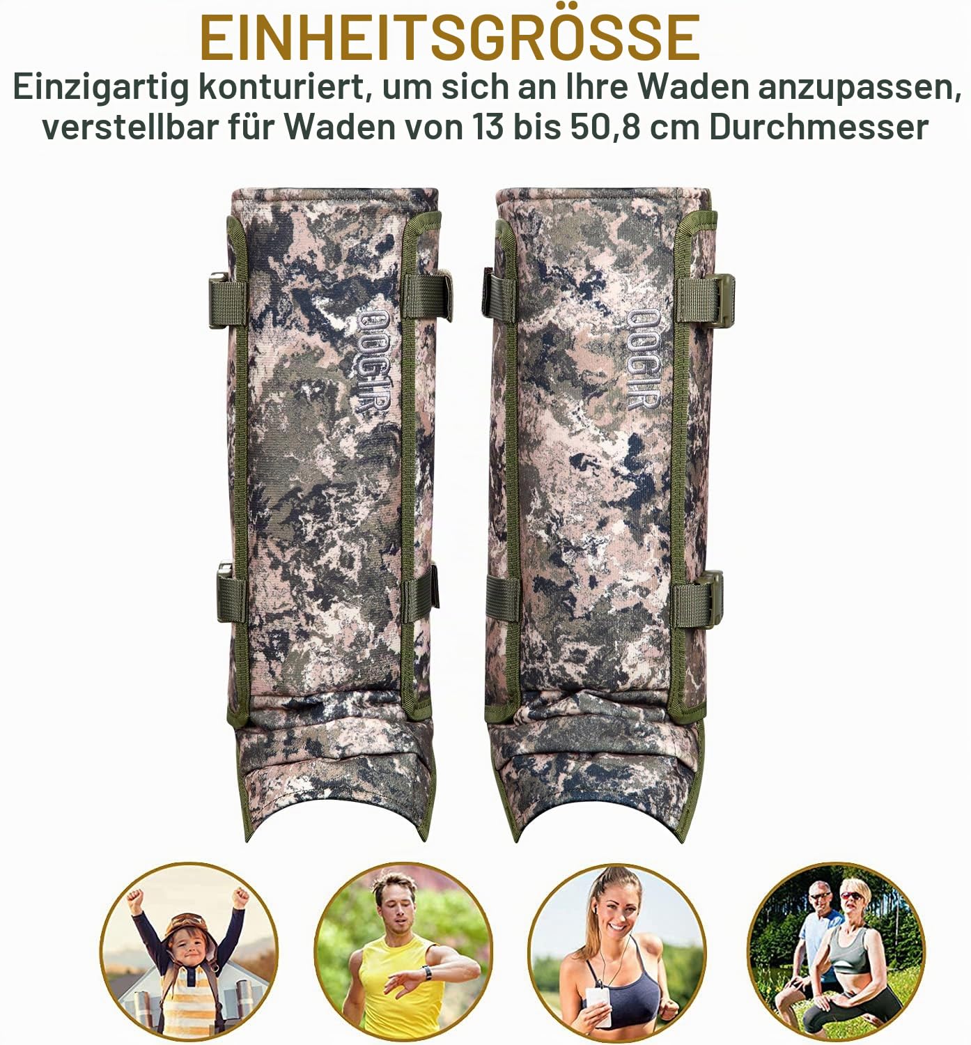 QOGIR Snake Gaiters for Hunting: Durable Snake Guards, Snake Gaiter Leggings for Men & Women, Snake Bite Protection for Lower Legs, Snake Proof Gaiters with Adjustable Size
