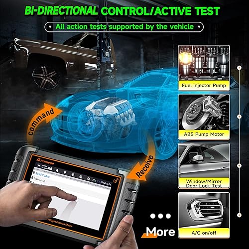 Miniatura 2 de FOXWELL NT809TS OBD2 escáner TPMS programador 30+ reinicia la herramienta bidireccional escáner de coche todo el sistema con 4 sensores + escáner