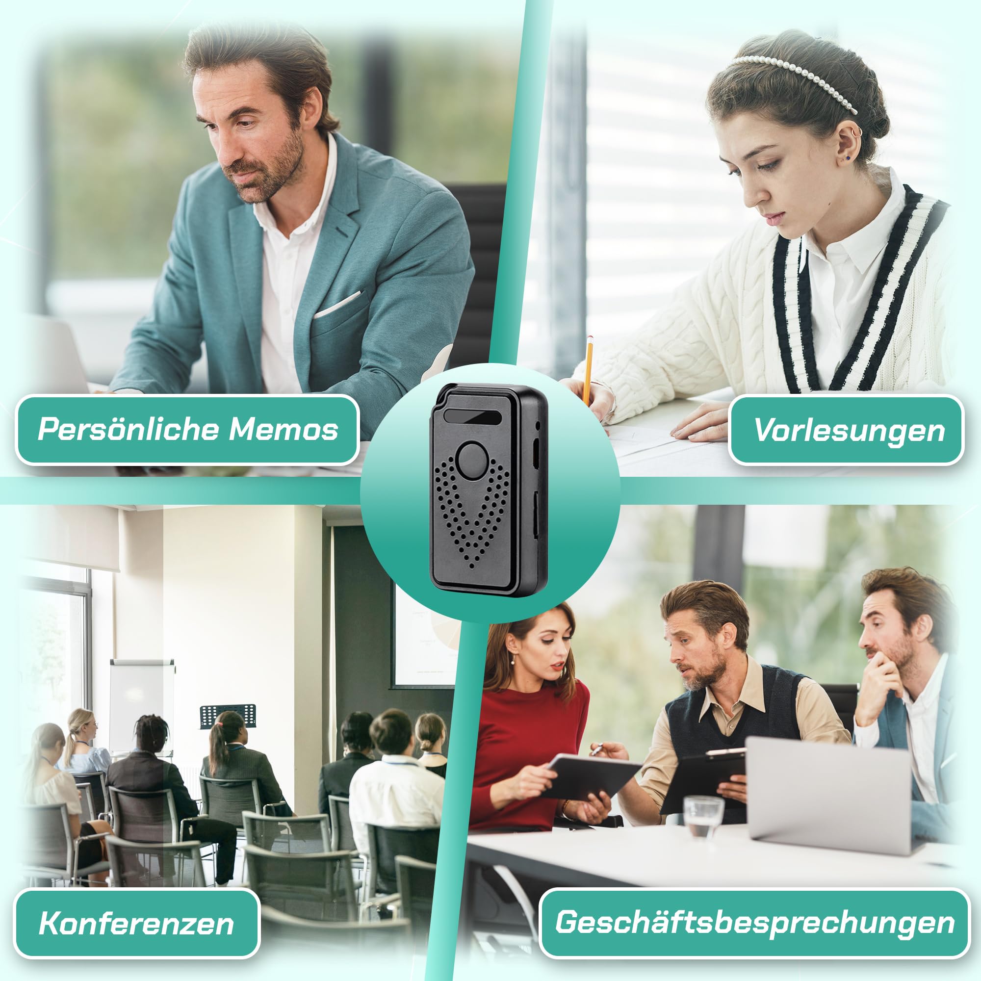 Professioneller digitaler Diktiergerät, aktiviert über Internet-WLAN, FlyRec, unbegrenzte Entfernungssteuerung für Unterricht und Memos – Audio-Recorder mit intelligenter App