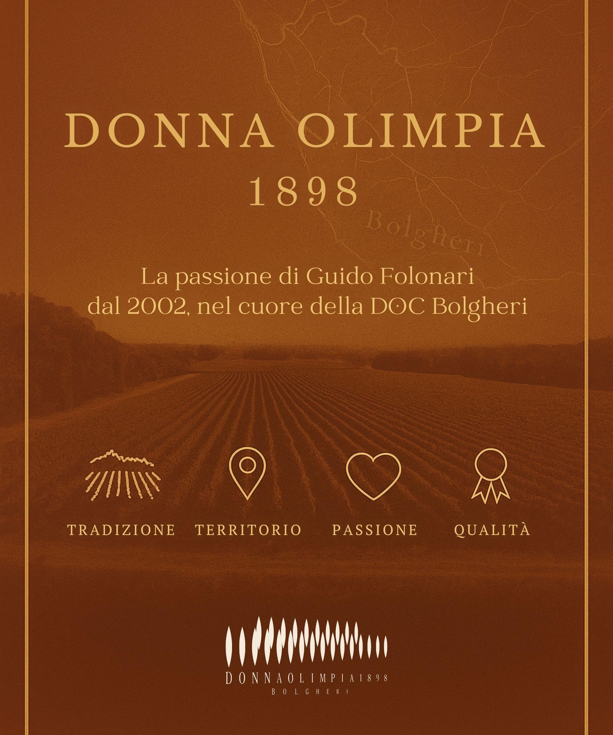 Donna Olimpia 1898 Millepassi 2020 Cassa Legno Bolgheri Superiore DOC - Cabernet Sauvignon, Merlot, Petit Verdot, affinamento in barrique, vino rosso toscano di alta qualità, 0.75L