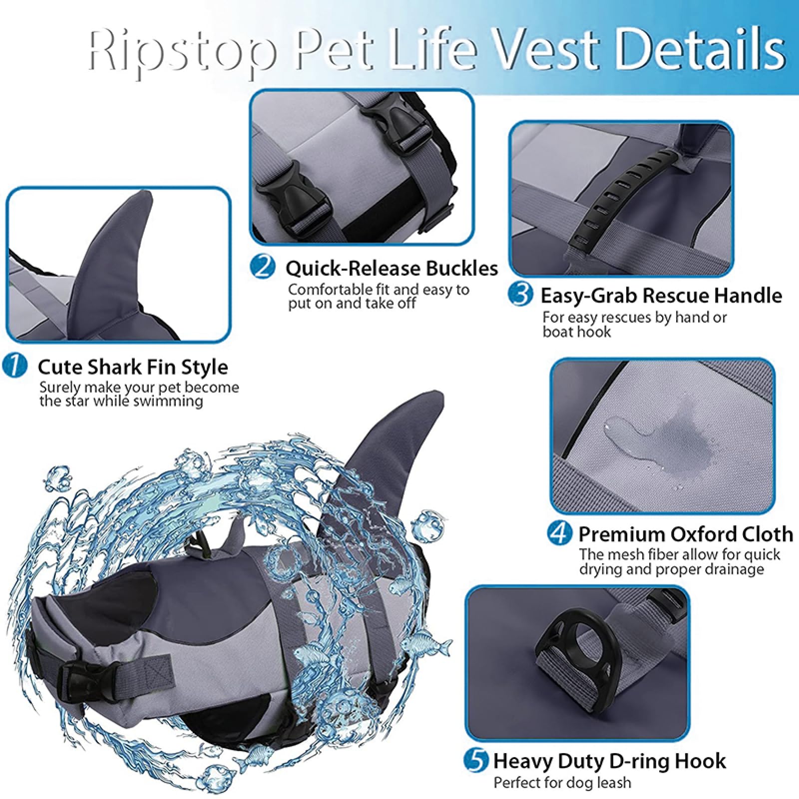 Ripstop kamizelka ratunkowa dla psa wygodna regulowana kamizelka ratunkowa dla psa z uchwytem ratunkowym bezpieczeństwo dla zwierząt domowych strój kąpielowy kurtka surfingowa dla psa na basen plażę