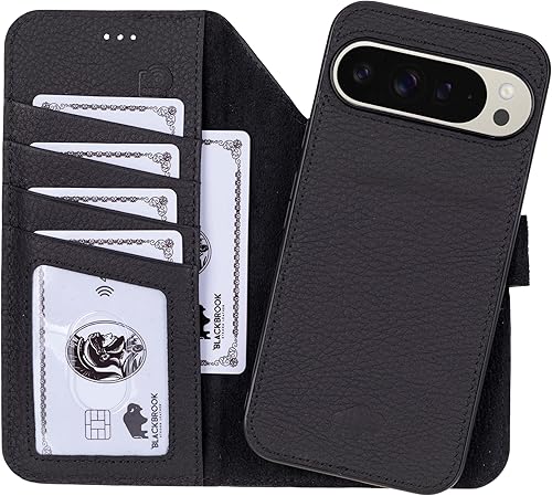Miniatura 11 de BLACKBROOK Carter - Funda tipo cartera para Google Pixel 10 – Carter 2 en 1 desmontable con tapa a presión, cuero de grano completo, bloqueo RFID