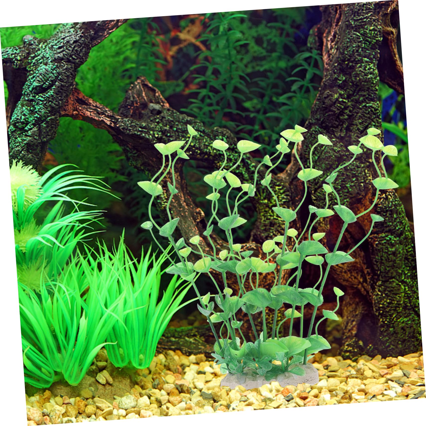 OUNONA 3 Pezzi di Acquatica Artificiale Mini Pianta Acquatica Piante Finte Decorazioni per Acquari Accessori per Acquari Piante di Foglie Piante d'Acqua Dolce Artificiali