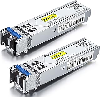 [2 Pack] 1G SFP LX LC Singlemode Module 10km, 1000Base-LX Mini-Gbic Transceiver Compatible for Cisco GLC-LH-SMD, Meraki, Ubiquiti UniFi UF-SM-1G, Mikrotik, Netgear, D-Link, TP-Link, Zyxel and more