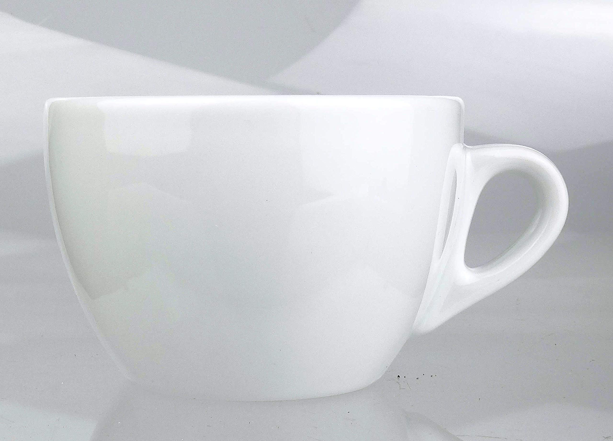 Italienische Cappuccinotasse | »Verona« | Füllmenge (bis zur Oberkante): 180 ml | weiß | handgemacht | 6 Tassen & 6 Untertassen | Made in Italy