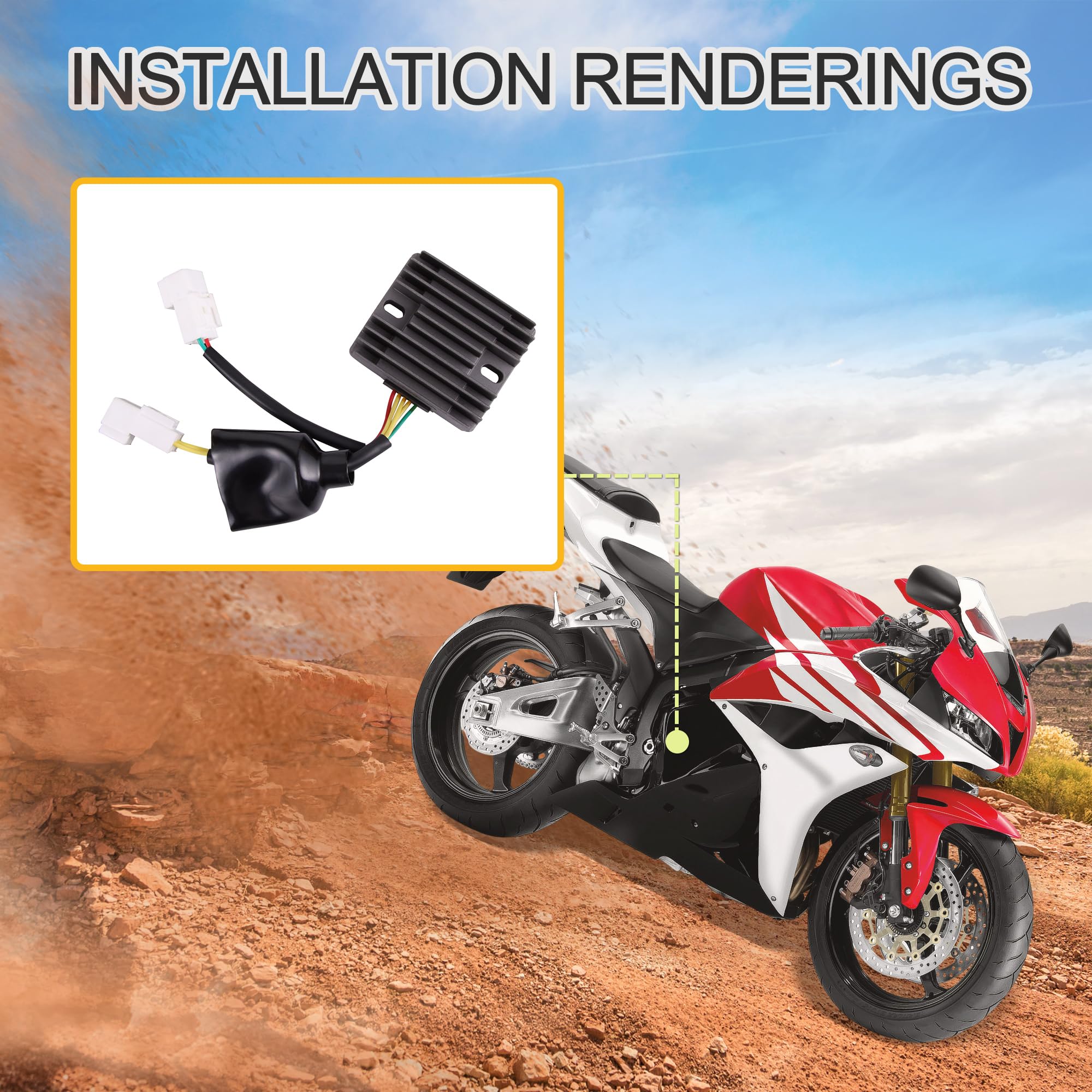 GOOFIT Regolatore Di Tensione Raddrizzatore Accessori Moto 12V Di Ricambio Per CBR 1000 2004-2007 CBR