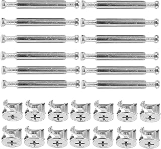 Toyvian 10 Sets Double Tige Connecteur Meubles Cam Lock Fittings pour Armoires Panneaux Meuble Dresser