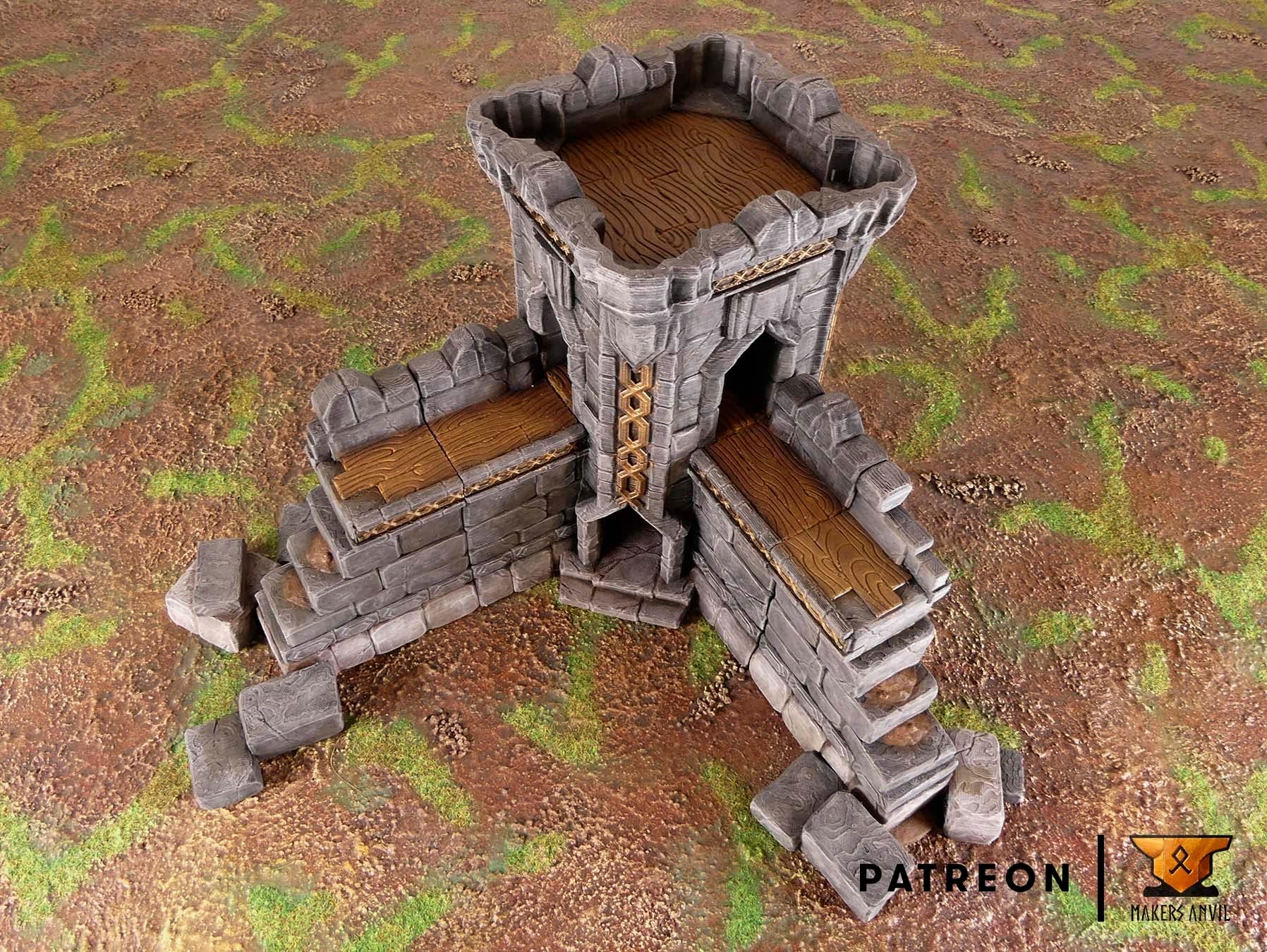 Makers Anvil Dwarf Settlement Forge - 3D Printed Tabletop RPG Scenery & Wargame Terrain For 28mm Miniatures - View #10