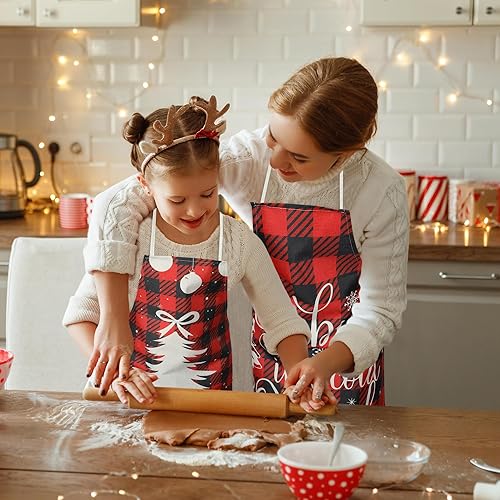 Miniatura 7 de Erweicet Delantales de Navidad para mujeres, 6 delantales de Navidad a cuadros, regalos de Navidad para mujeres y hombres, delantales de cocina de