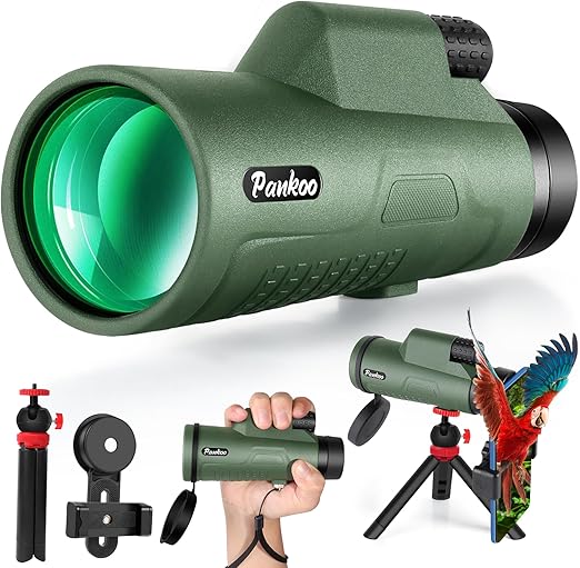 12x50 HD Monocular Telescope for Adults with Smartphone Adapter Tripod Hand Strap - High Power Monoculars Equipped with Large BAK4 Prism & FMC Lens - Suitable for Bird Watching Sports Hiking Traveling