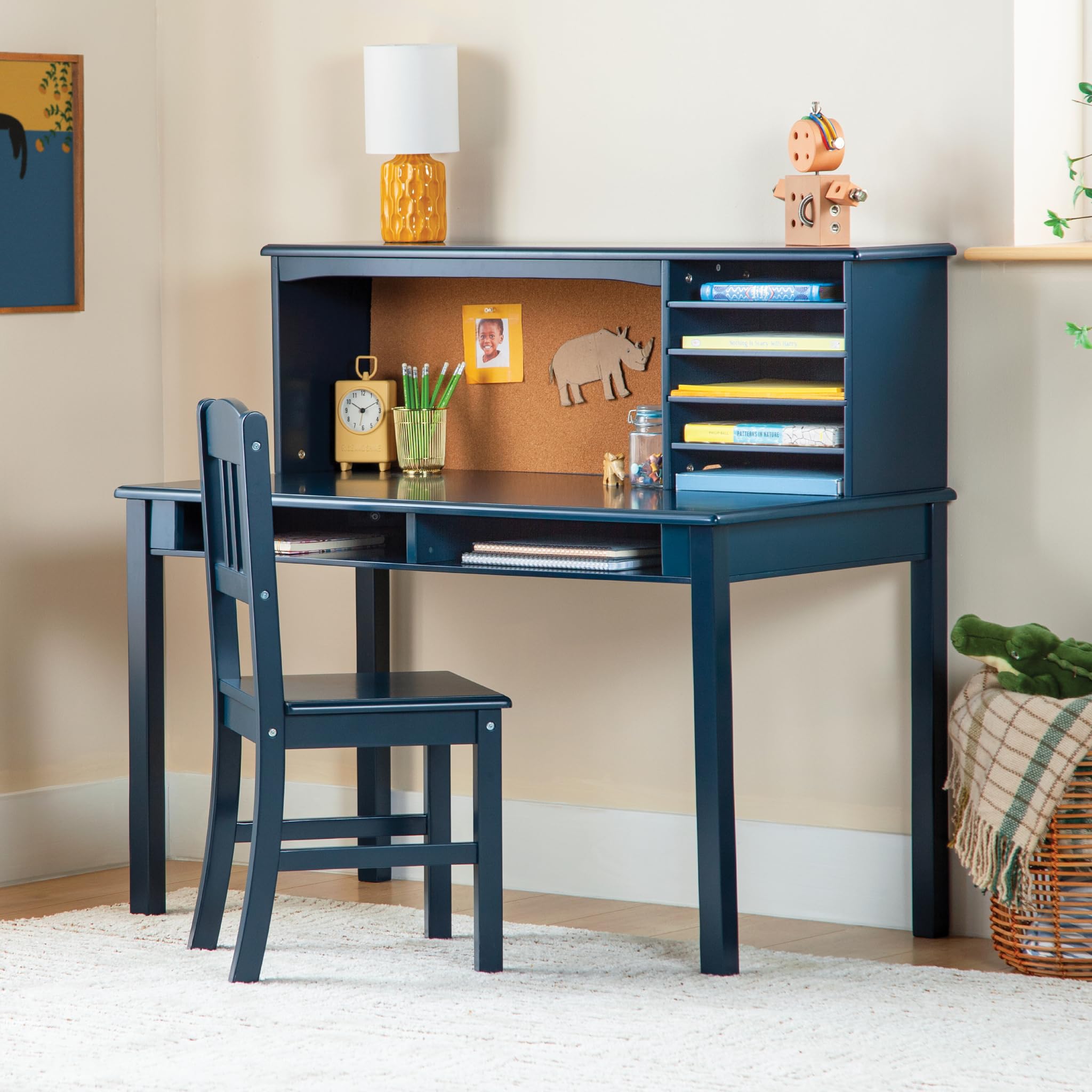 Guidecraft Kids Media Desk and Chair Set - Navy