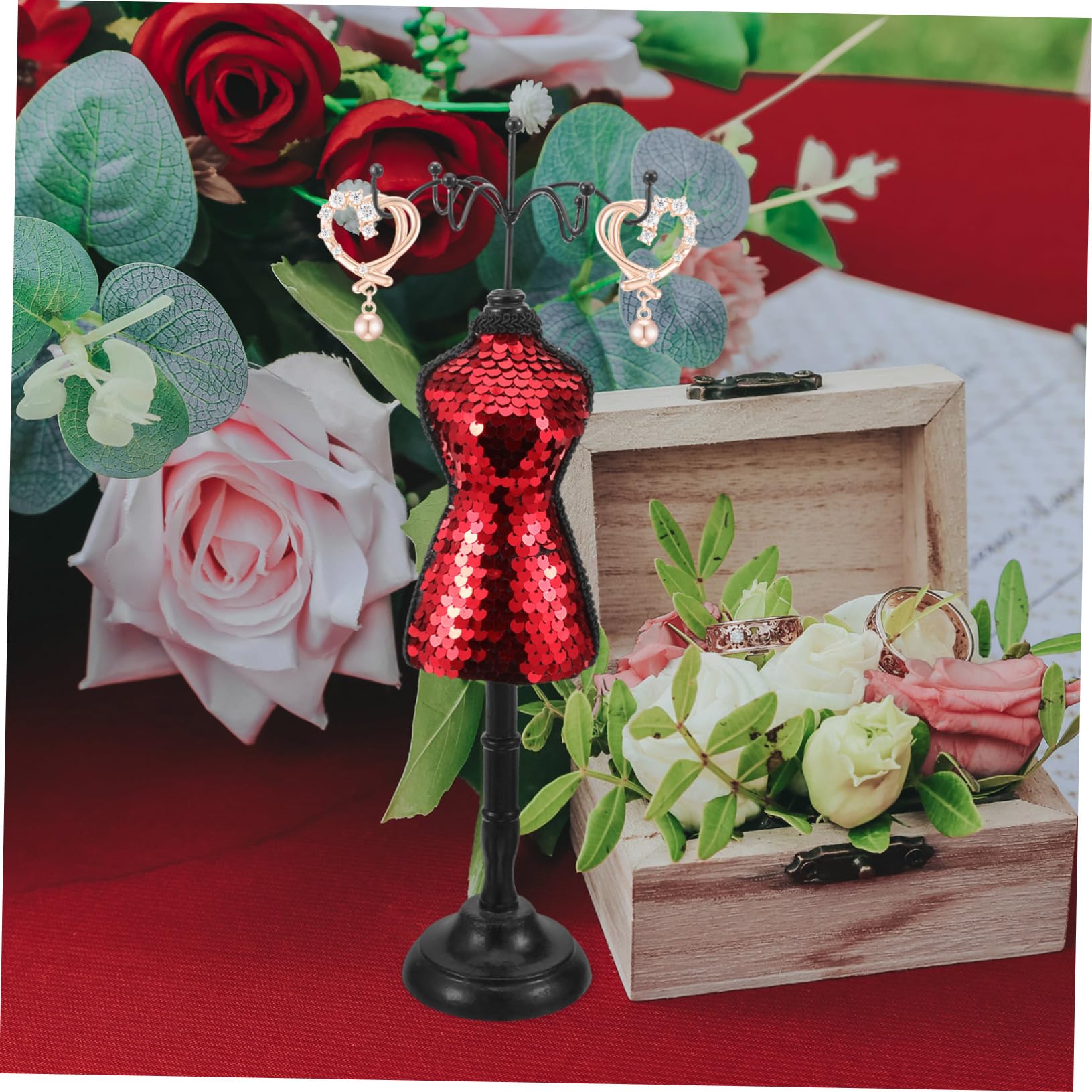 TOVINANNA Necklace Display Stands Earring Holder Jewelry Display Rack Mannequin for Jewelry