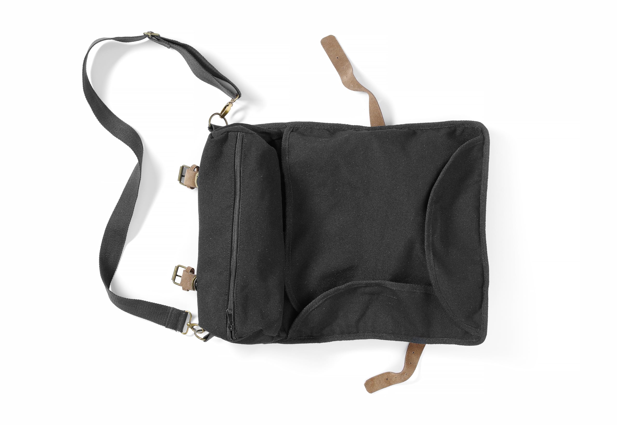 HENDI Borsa bartender, borsa barman, portatile, da viaggio, cocktail e mixology, scomparto per agitatore, in cotone, pelle naturale e acciaio inox