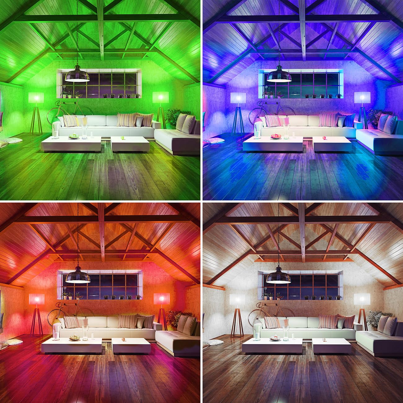 3 cadres encastrables coloris noir avec 3 ampoules LED connectées LAV-300.zigbee [Luminea]