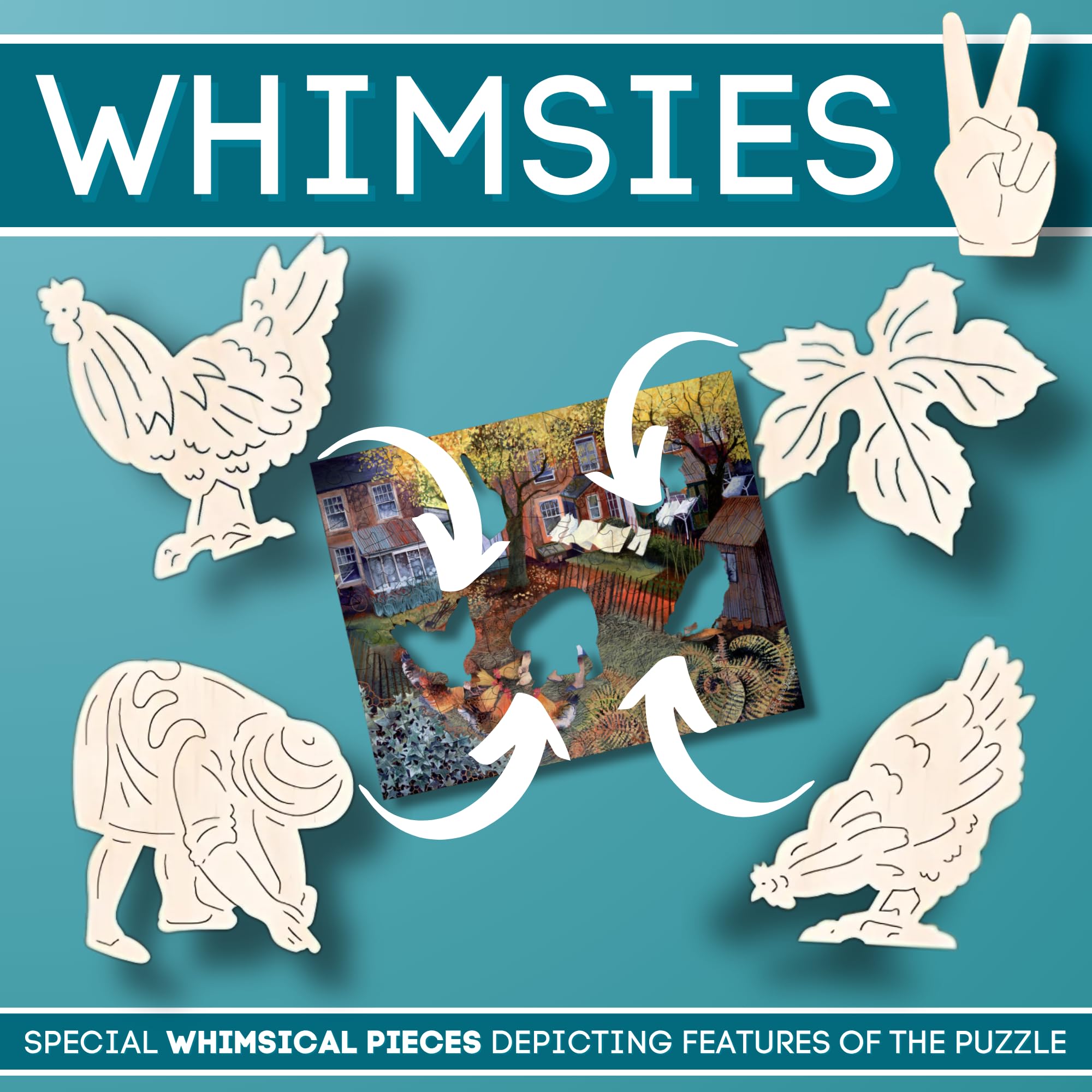 Victory Wooden Puzzles, 'Town Hens' Miniature Jigsaw Puzzle for Adults - Image 4