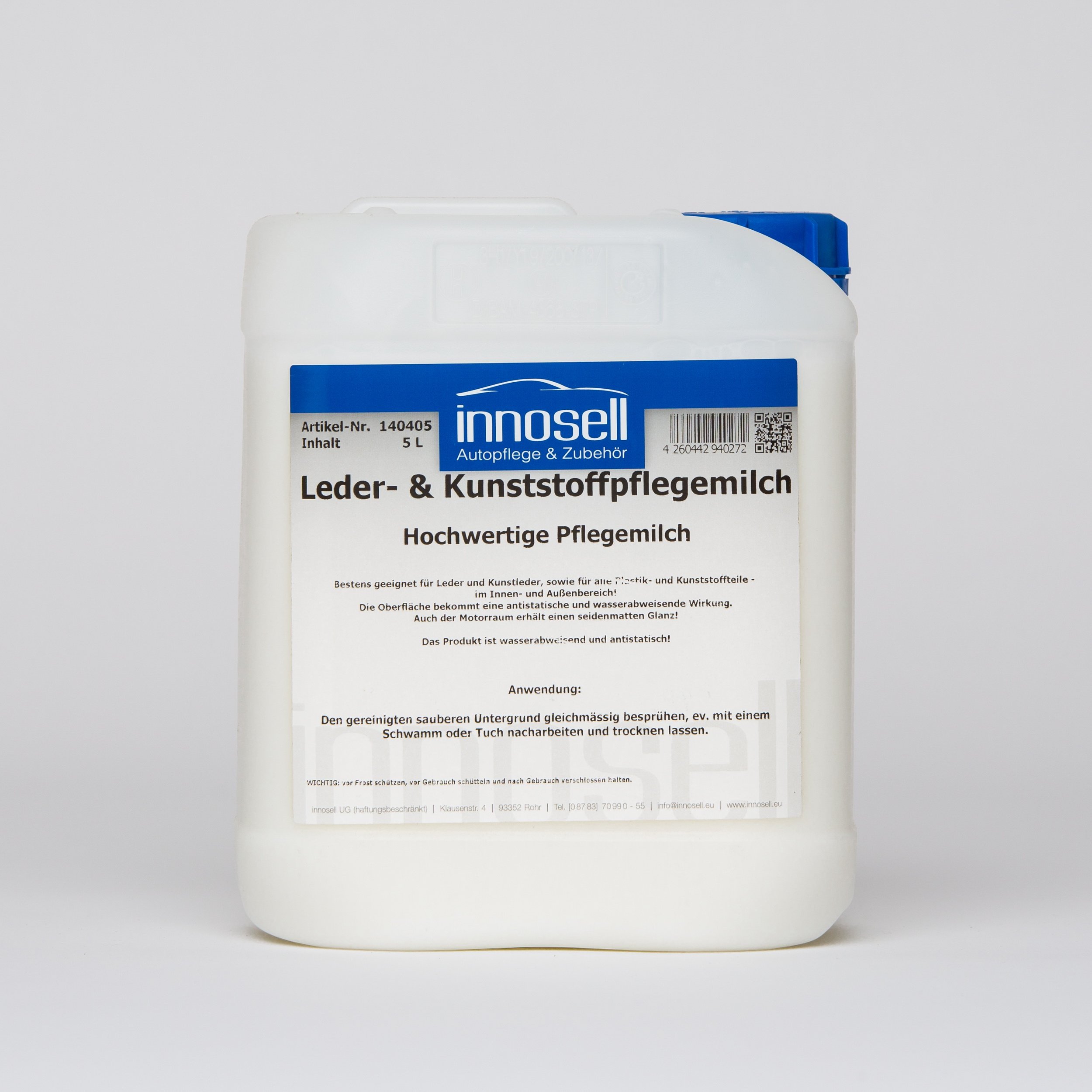 Leder- und Kunststoffpflegemilch matt Kunstleder Echtleder Plastik und Kunststoffteile Armaturen Cockpit 5 L
