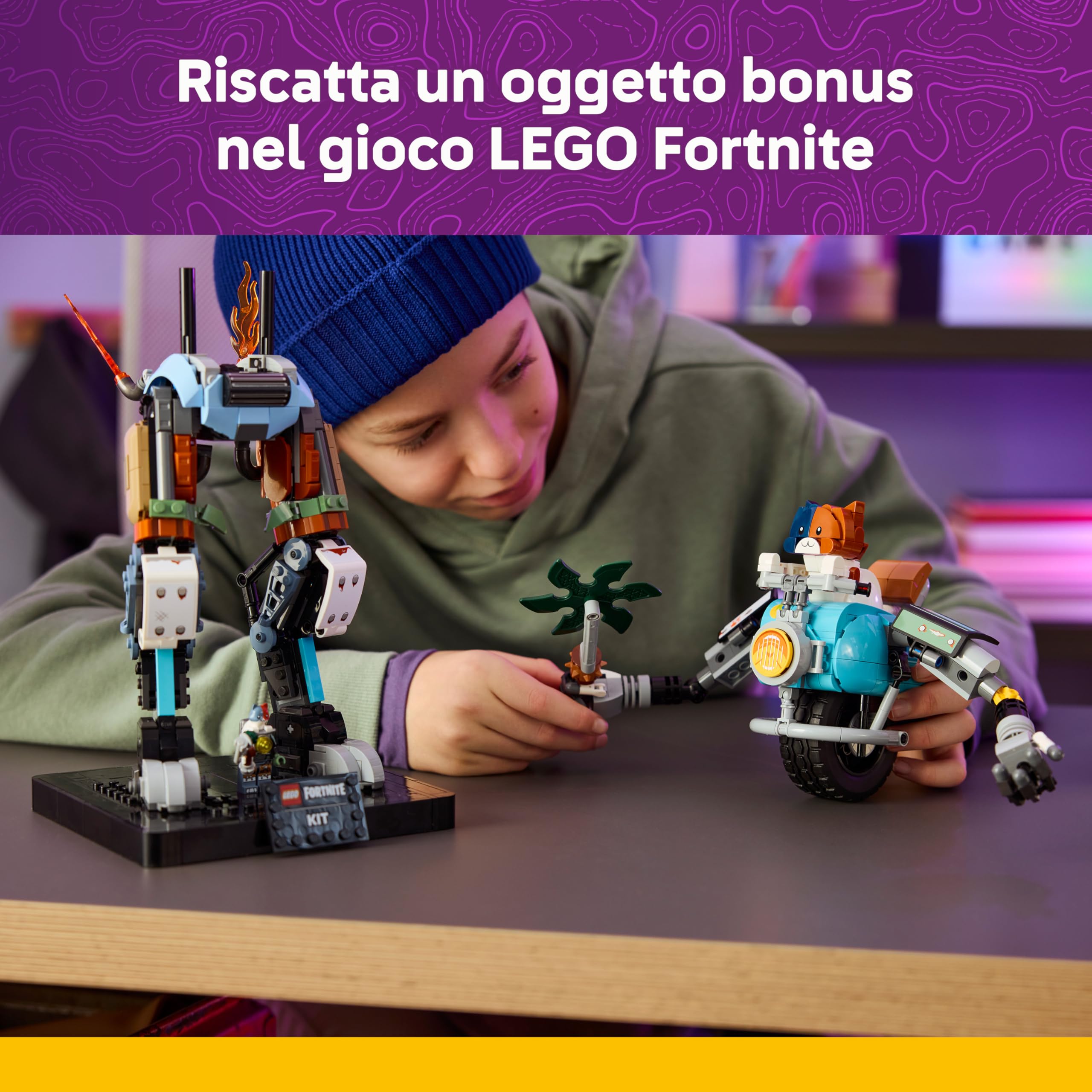 LEGO Fortnite KIT - Action Figure Giocattolo con Piccone Artigli Potenti e Ruota Girevole - Decorazione da Cameretta - Regalo per Gamer, Bambini e Bambine da 12 Anni in su Fan dei Videogiochi - 77081