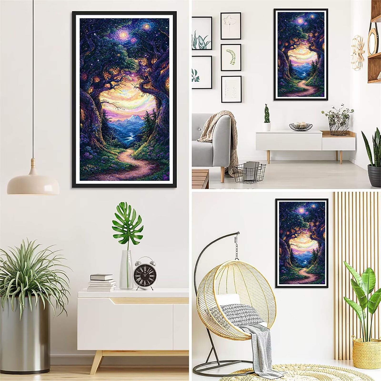 5D Diamentowy Zestaw Do Malowania Drzewo Fantazyjne DIY Diamentowe Malowanie, Nowoczesny Haft Krzyżowy, Kreatywny Prezent Artystyczny, Kompletny Zestaw Haftów Początkujących, Dekoracja ścienna 70 x