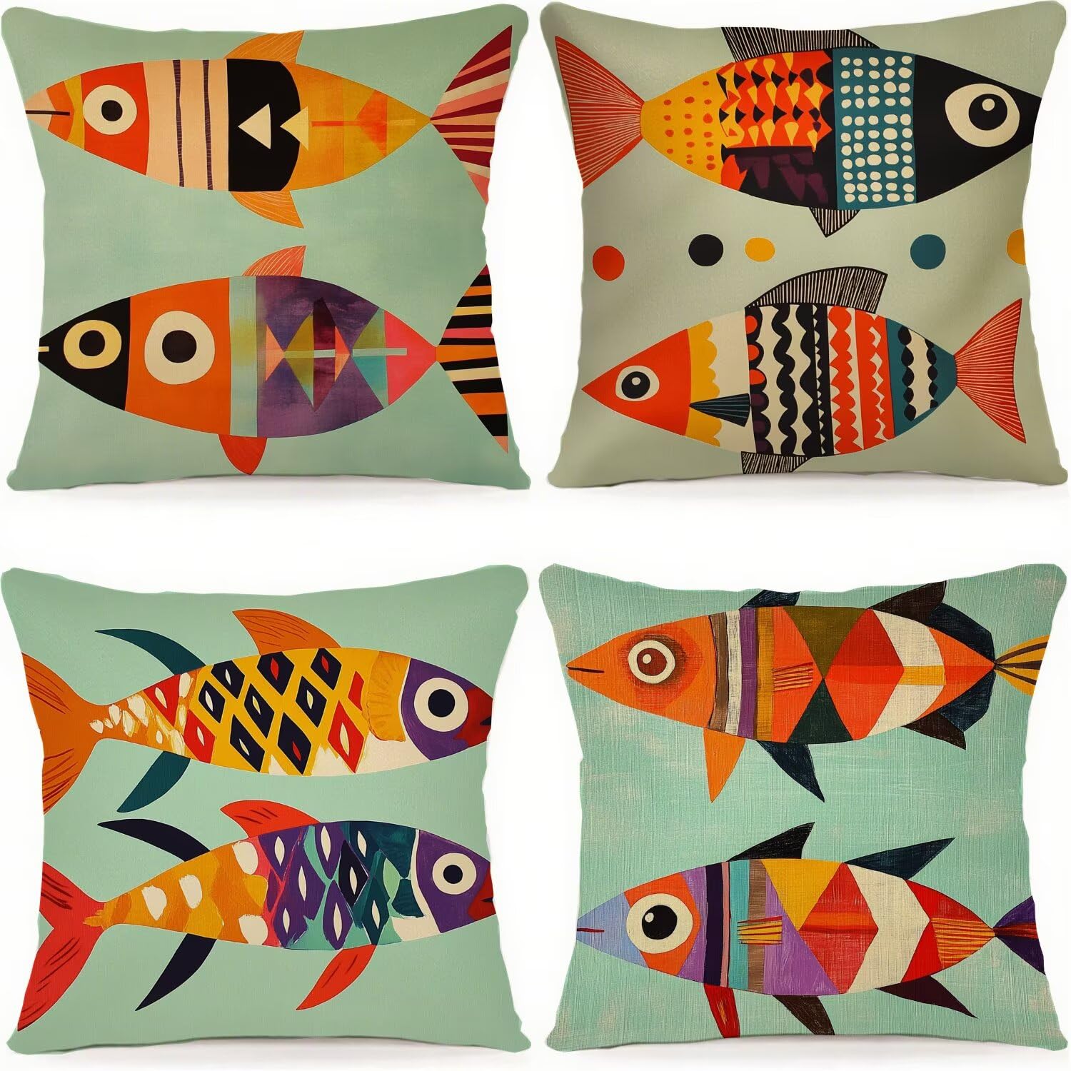 Housse de coussin 90x90cm étanche en lin avec fermeture éclair invisible