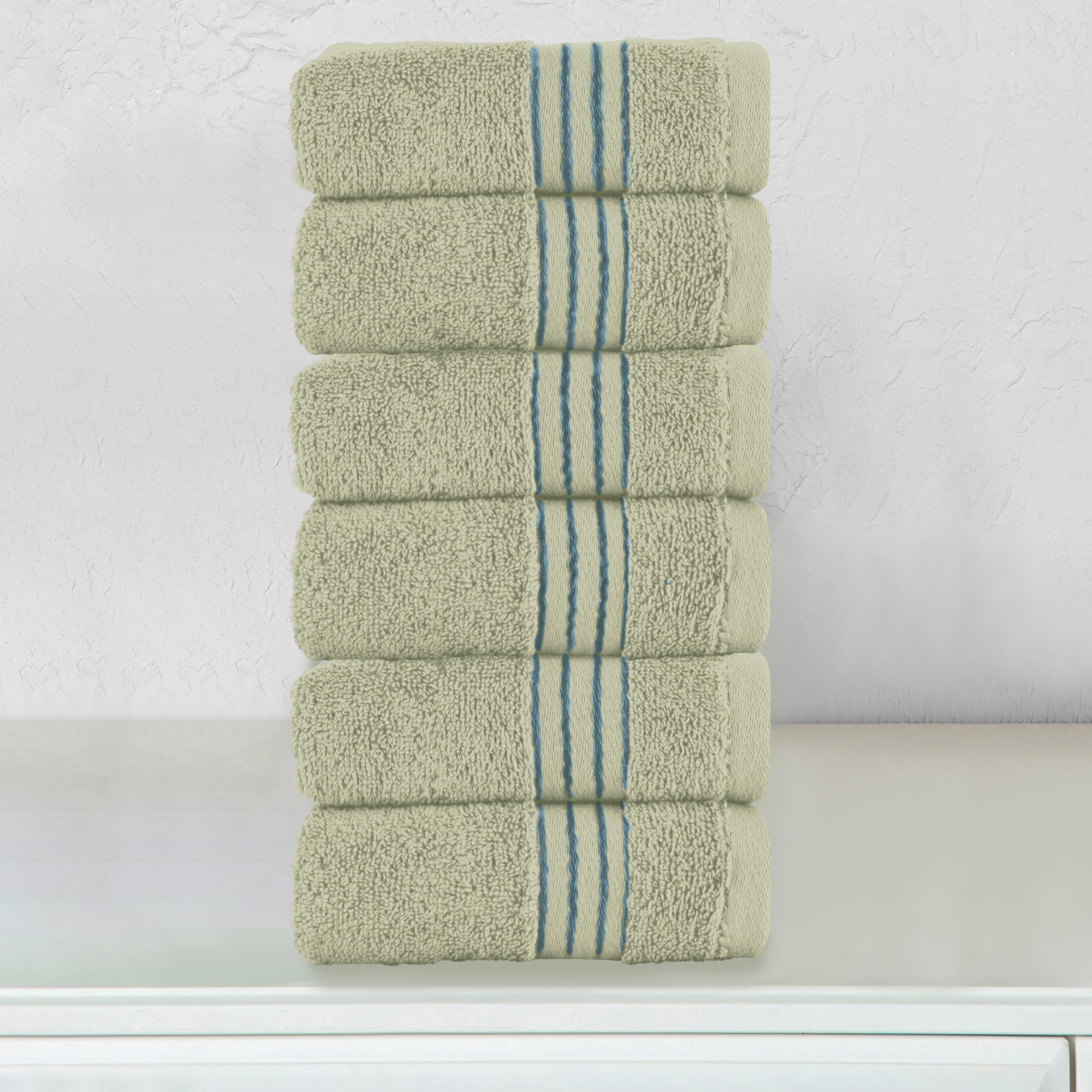 Elegant Comfort Juego de 6 Toallas pequeñas de algodón Turco, 13 x 13 Pulgadas, lujosas Toallas de baño de 100% algodón Turco de Calidad de Hotel, Altamente absorbentes, Suaves, Color