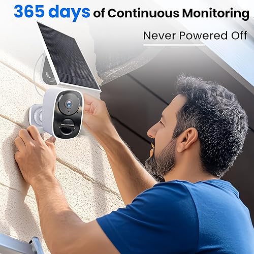 Miniatura 4 de Cámaras de seguridad 2K inalámbricas para exteriores con paneles solares, almacenamiento en la nube gratuito, foco de detección de movimiento AI,