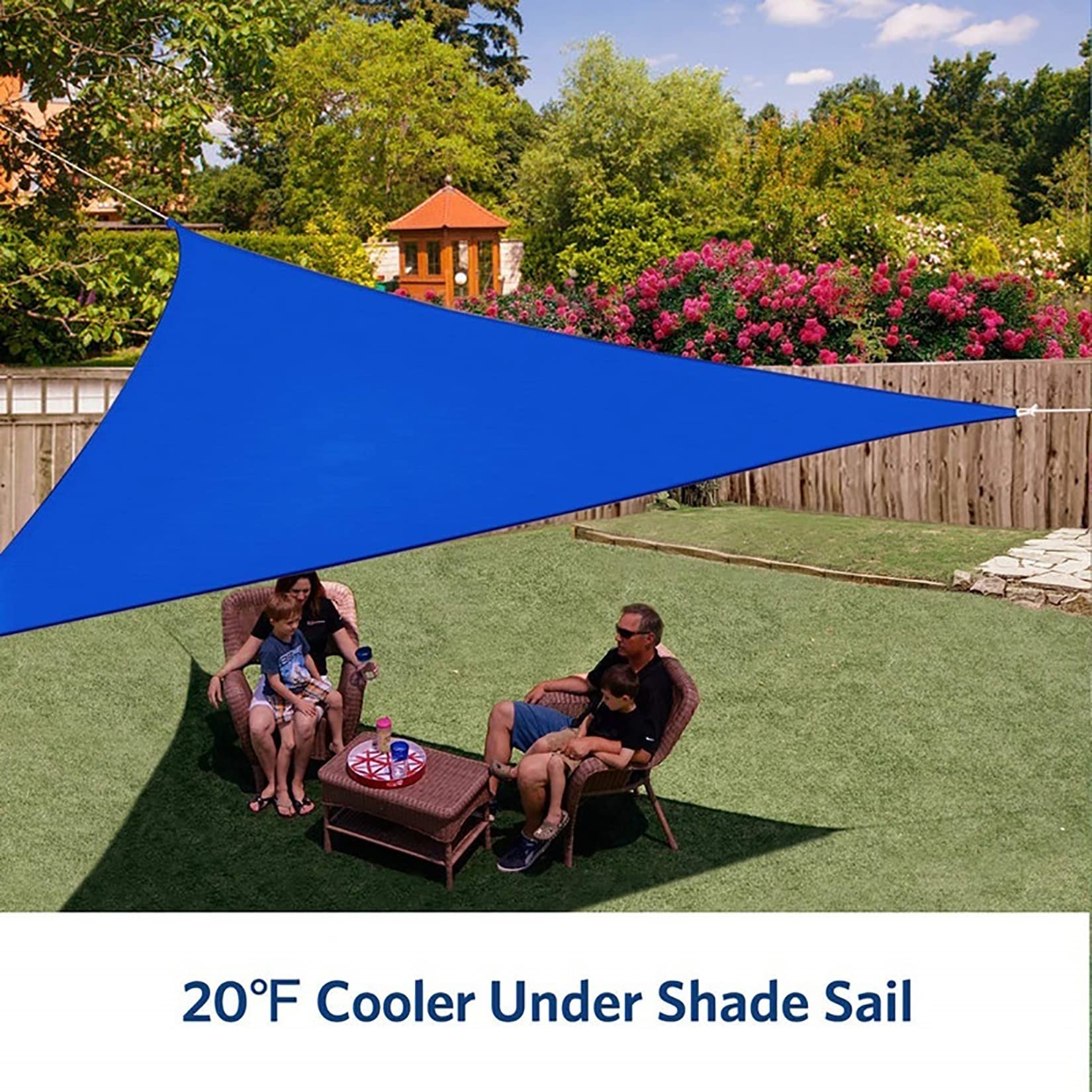 Outdoor UV-Block Canopy ning 4.5x4.5m - Vela da sole impermeabile con e 98% UV Protect per parchi giochi in poliestere di colore blu per il salto del letto dei bambini