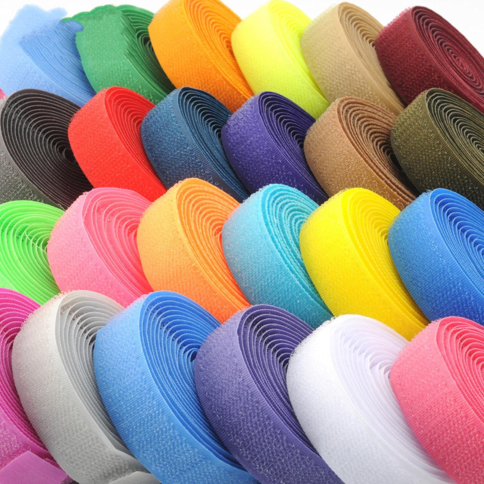 Nastri in Tessuto di Nylon Non Adesivi per Cucire Nastro a Strappo da Cucire su Chiusura in Tessuto di Nylon Non Autoadesivo da 20 mm(Black,20MM x 25Yard)